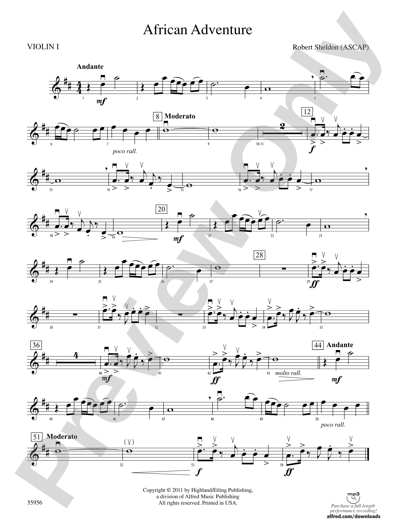 African Adventure: 1st Violin
