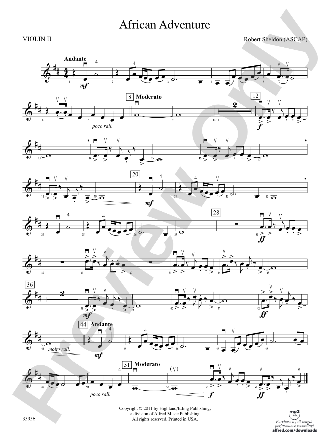 African Adventure: 2nd Violin