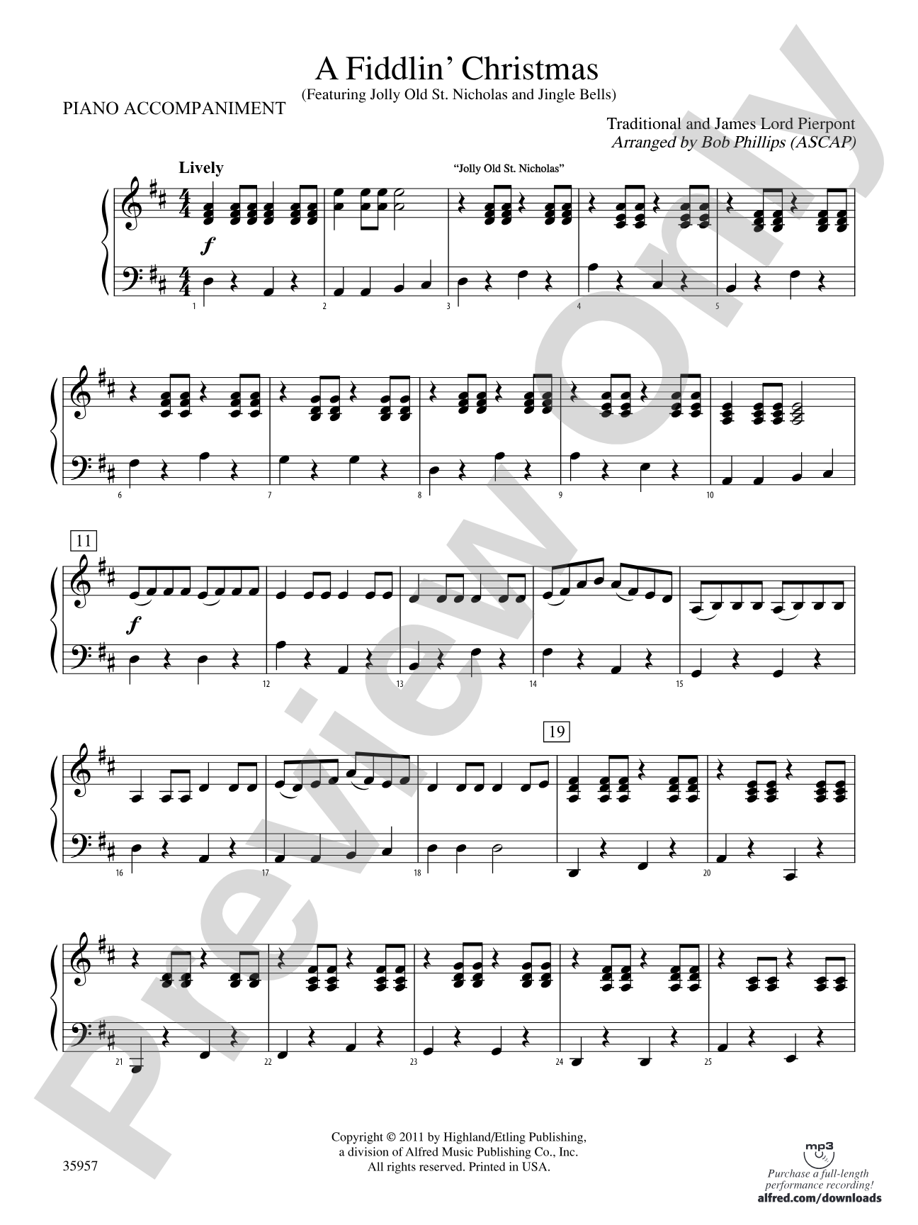A Fiddlin' Christmas: Piano Accompaniment