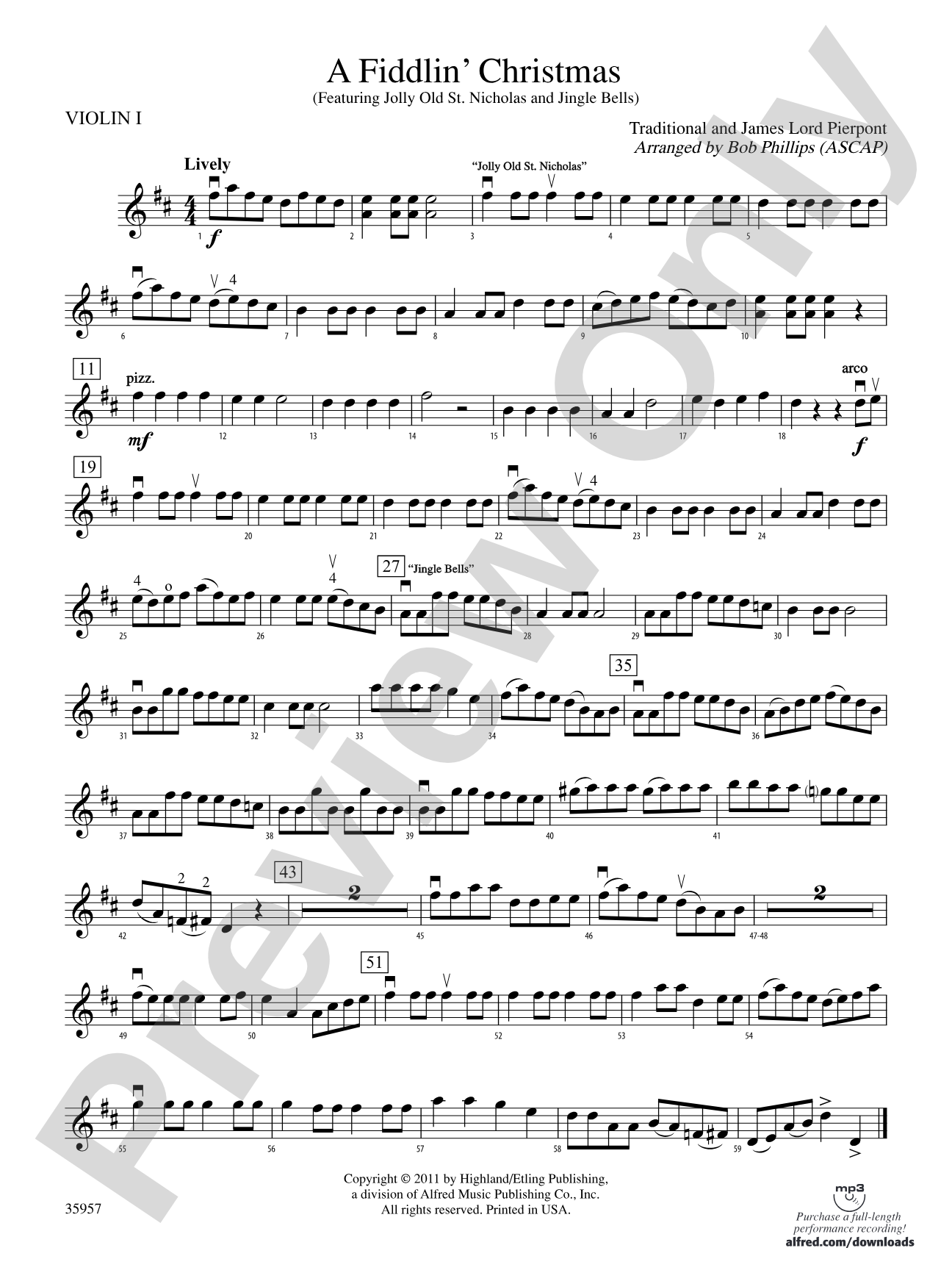 A Fiddlin' Christmas: 1st Violin