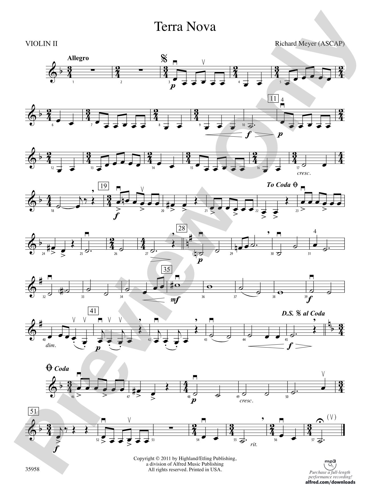 Terra Nova: 2nd Violin