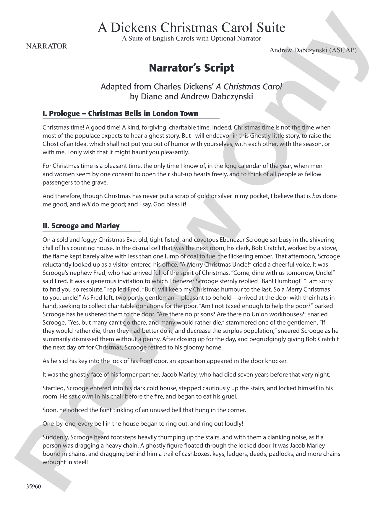 A Dickens Christmas Carol Suite: Narrator