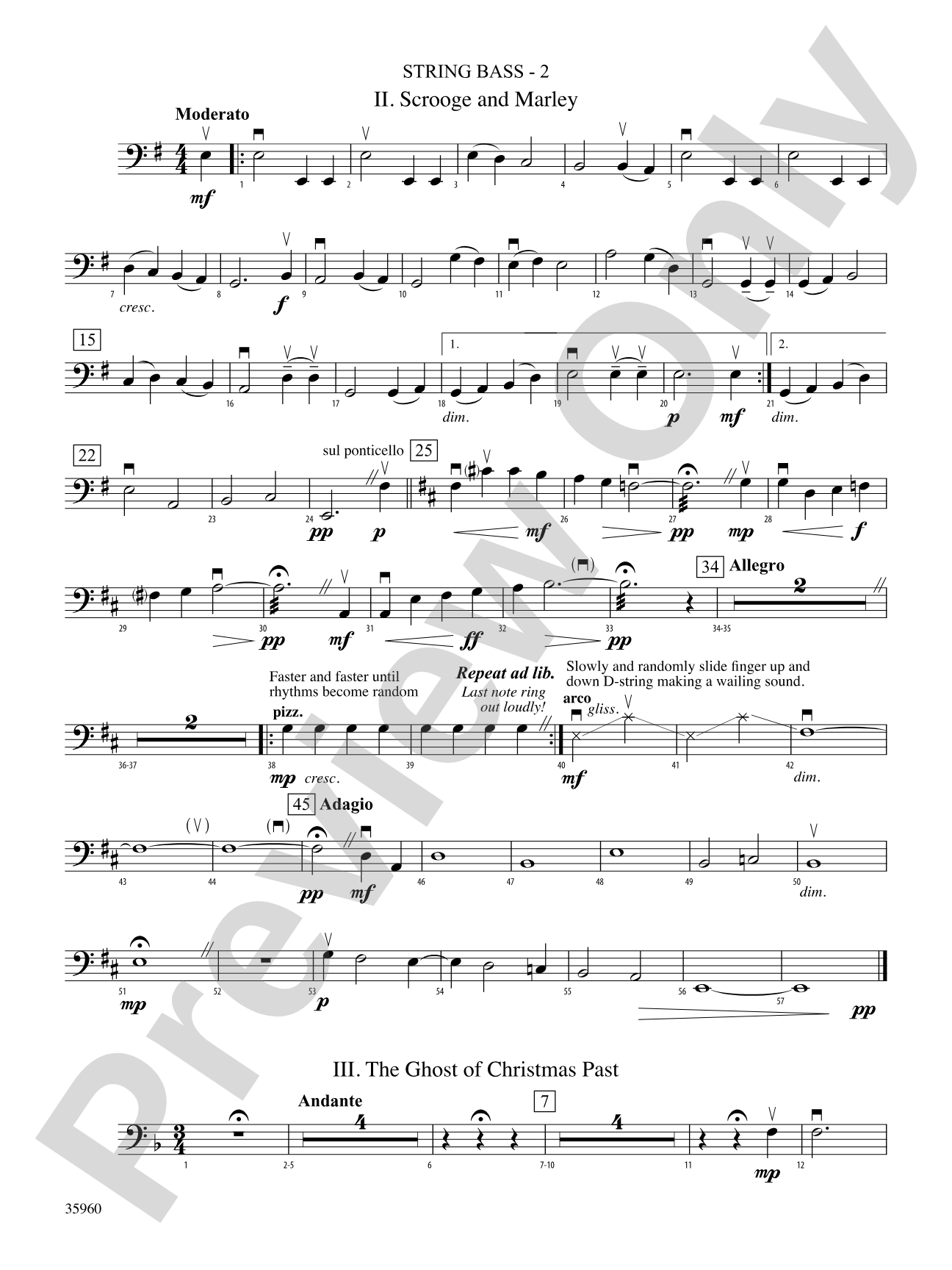 A Dickens Christmas Carol Suite: String Bass
