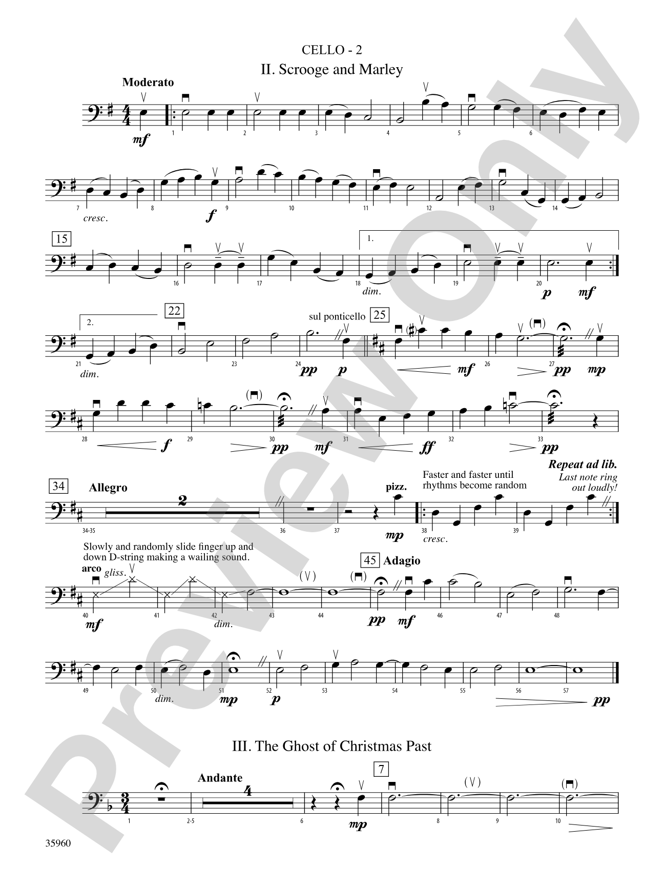 A Dickens Christmas Carol Suite: Cello