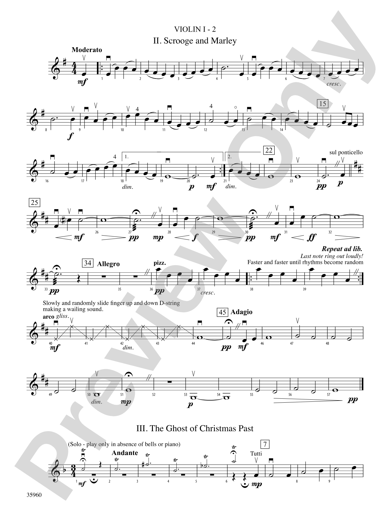 A Dickens Christmas Carol Suite: 1st Violin