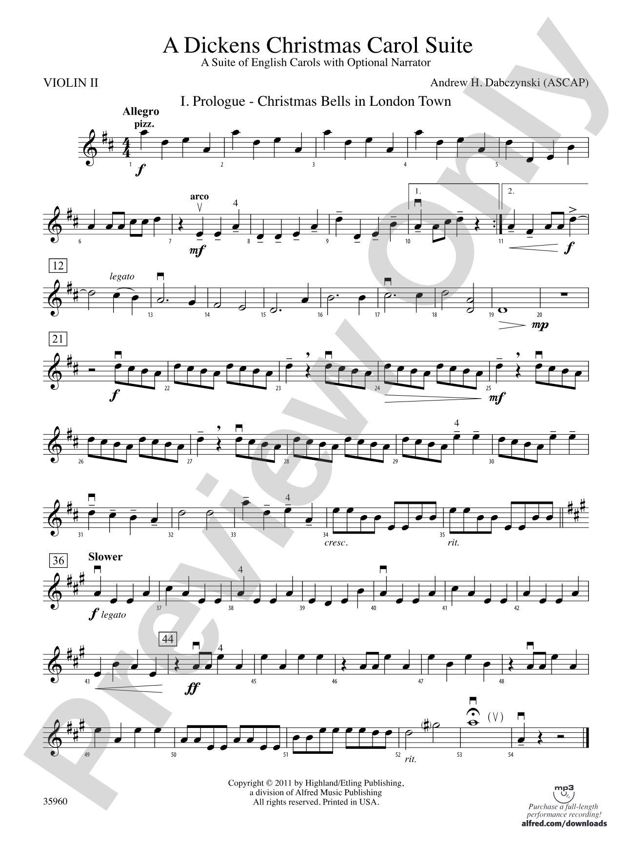 A Dickens Christmas Carol Suite: 2nd Violin