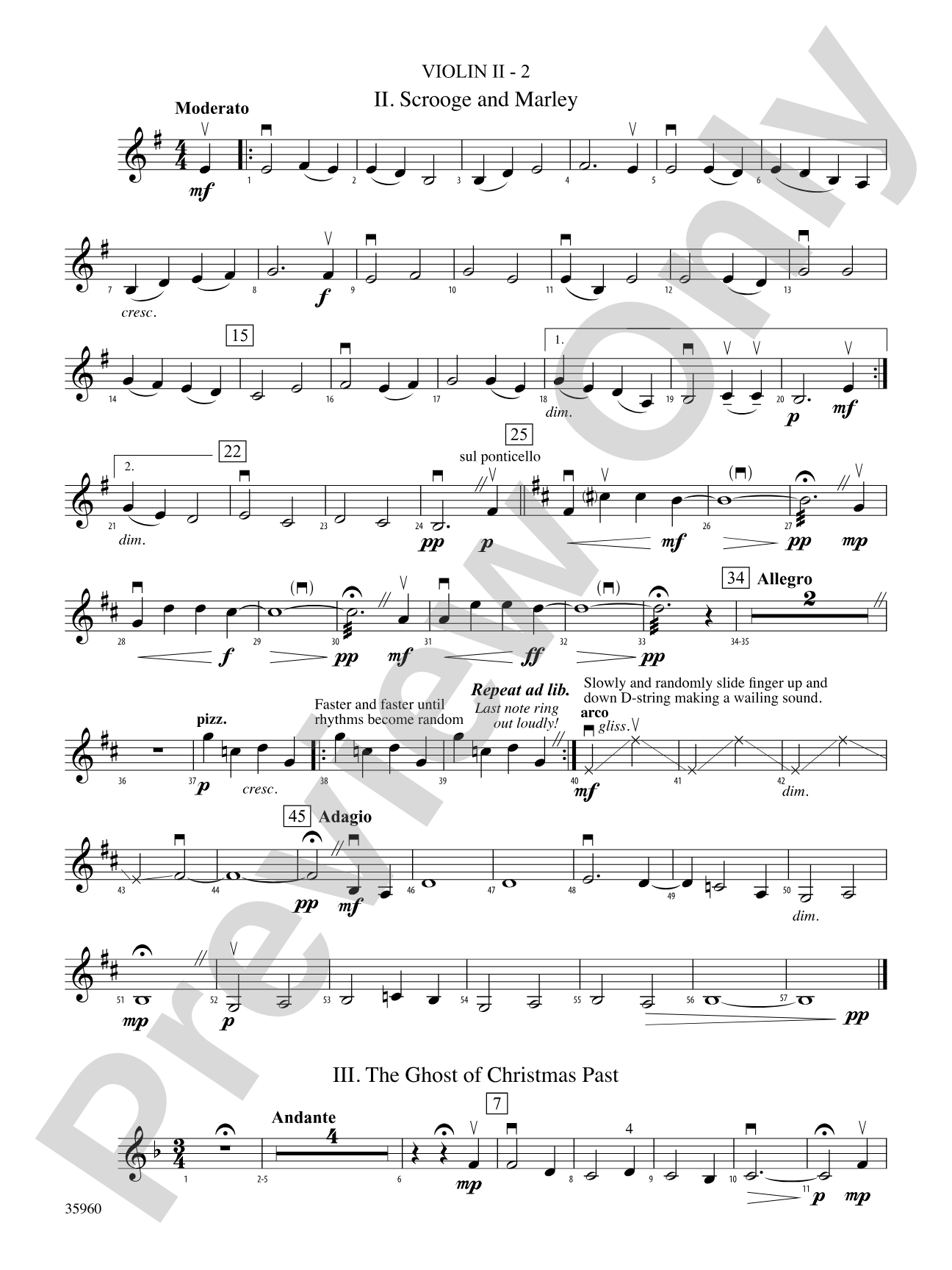 A Dickens Christmas Carol Suite: 2nd Violin