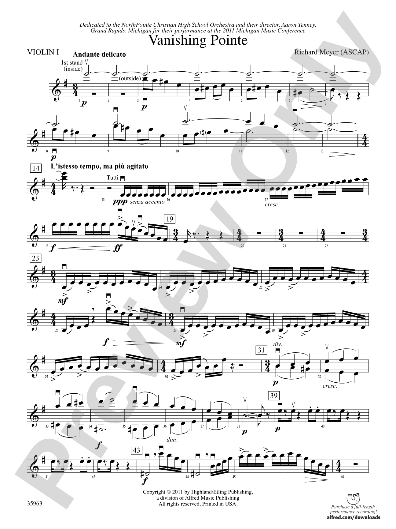 Vanishing Pointe: 1st Violin