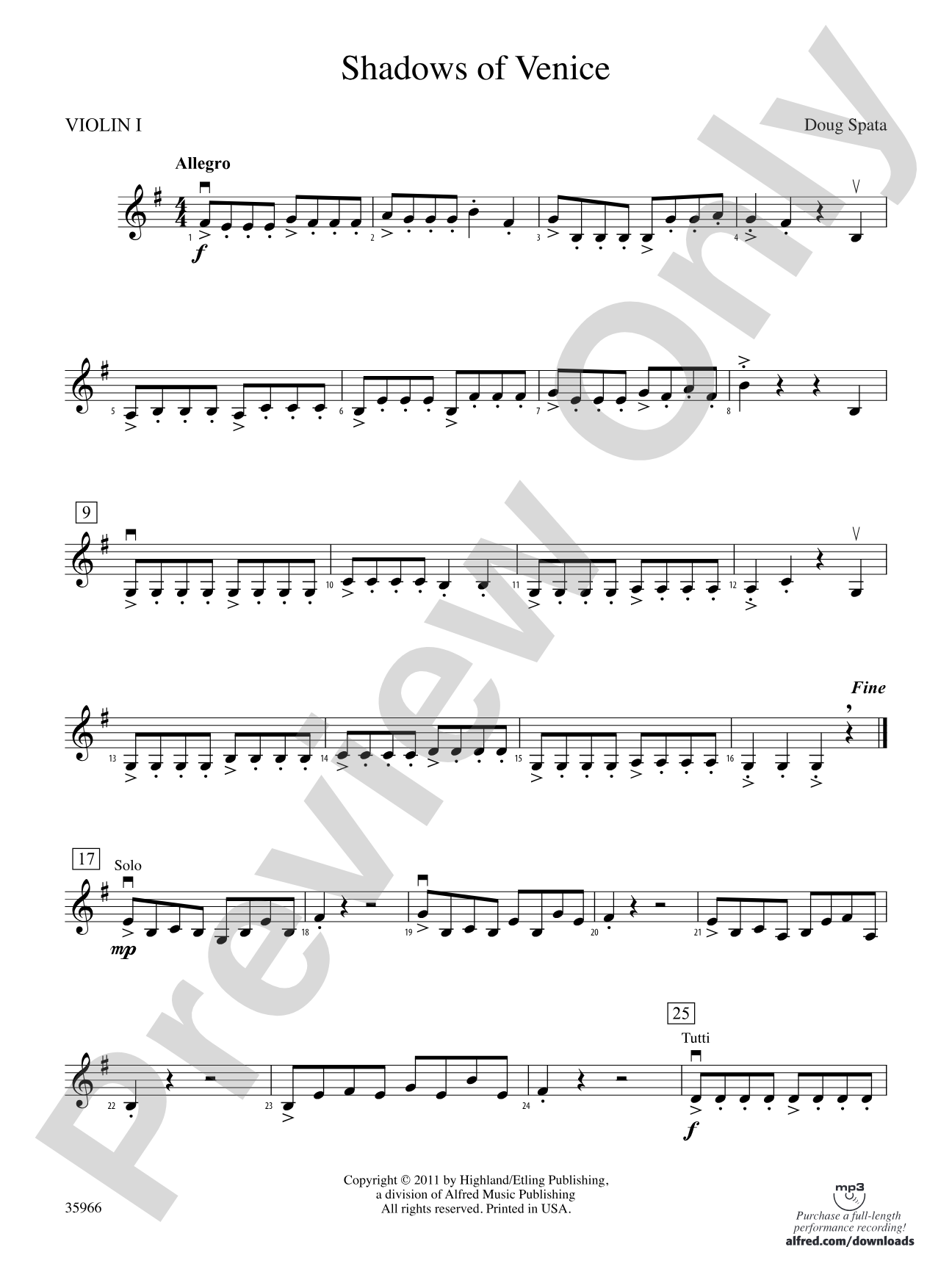 Shadows of Venice: 1st Violin