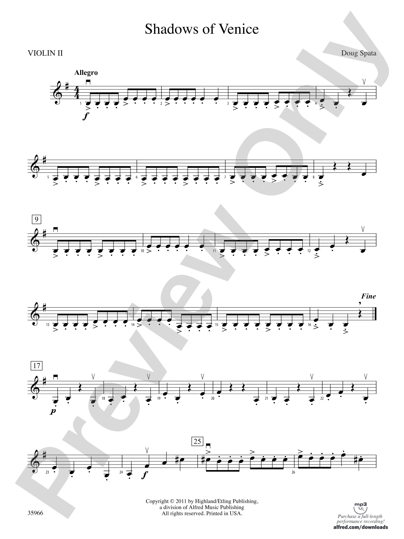 Shadows of Venice: 2nd Violin