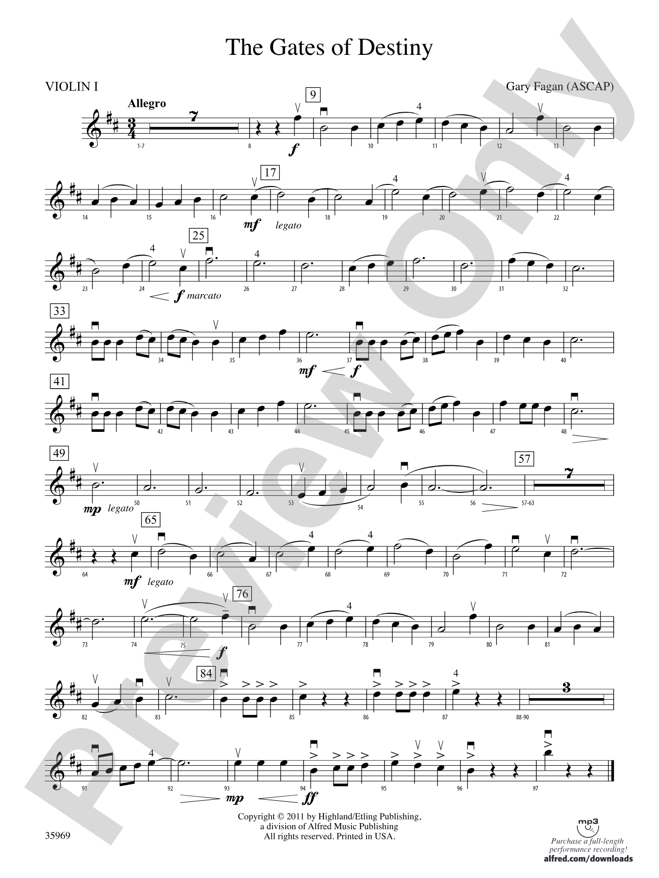The Gates of Destiny: 1st Violin