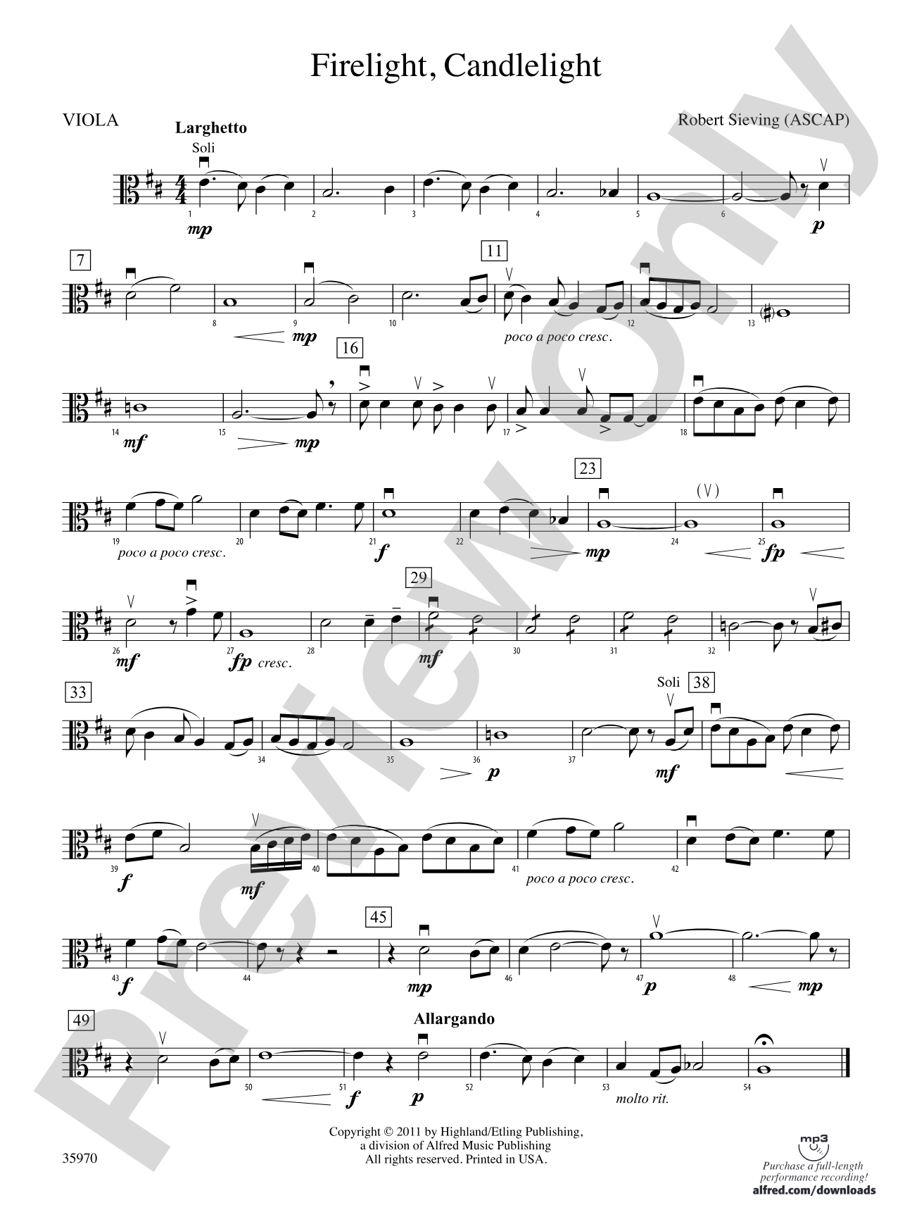 Firelight, Candlelight: Viola