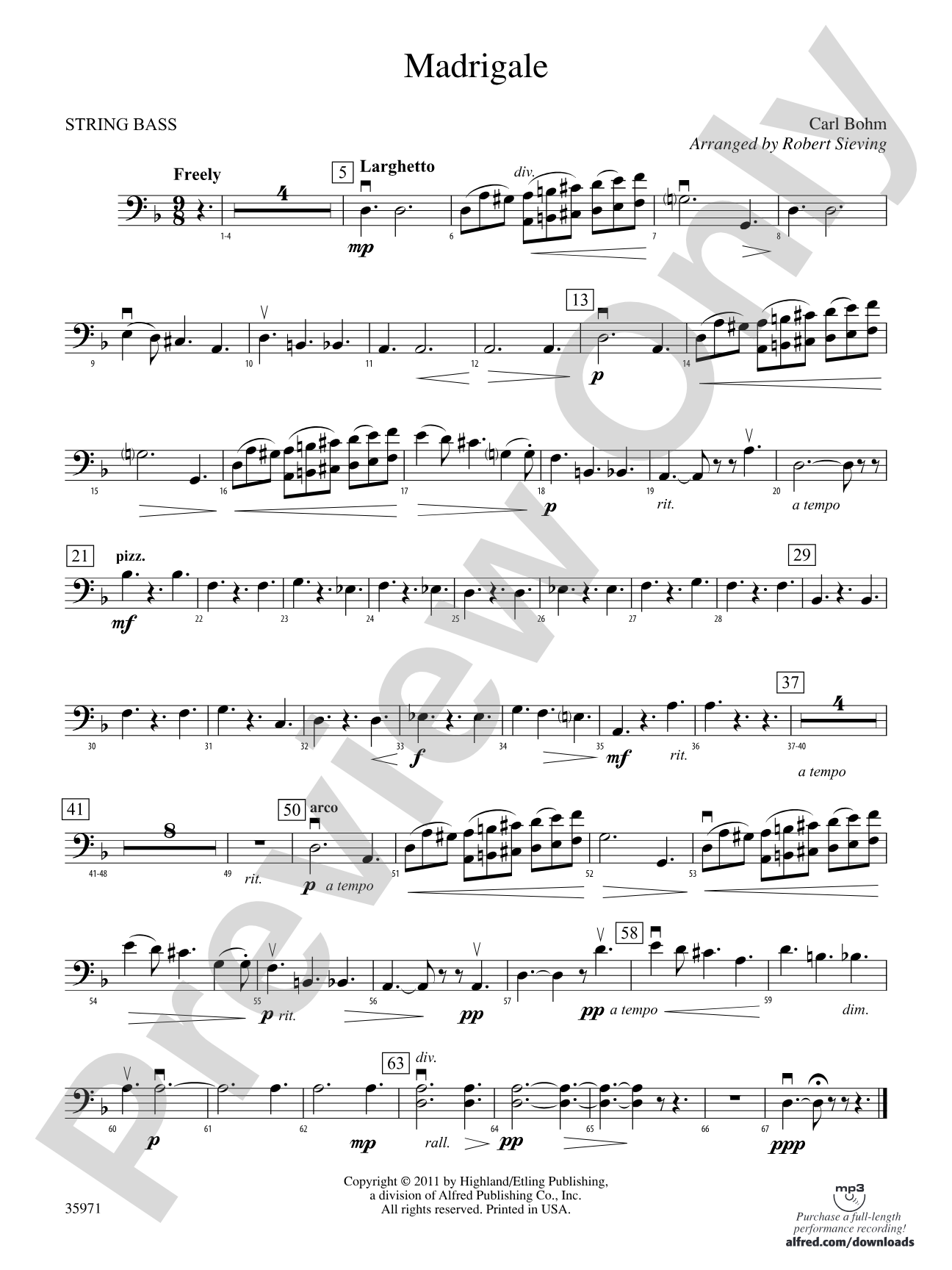Madrigale: String Bass