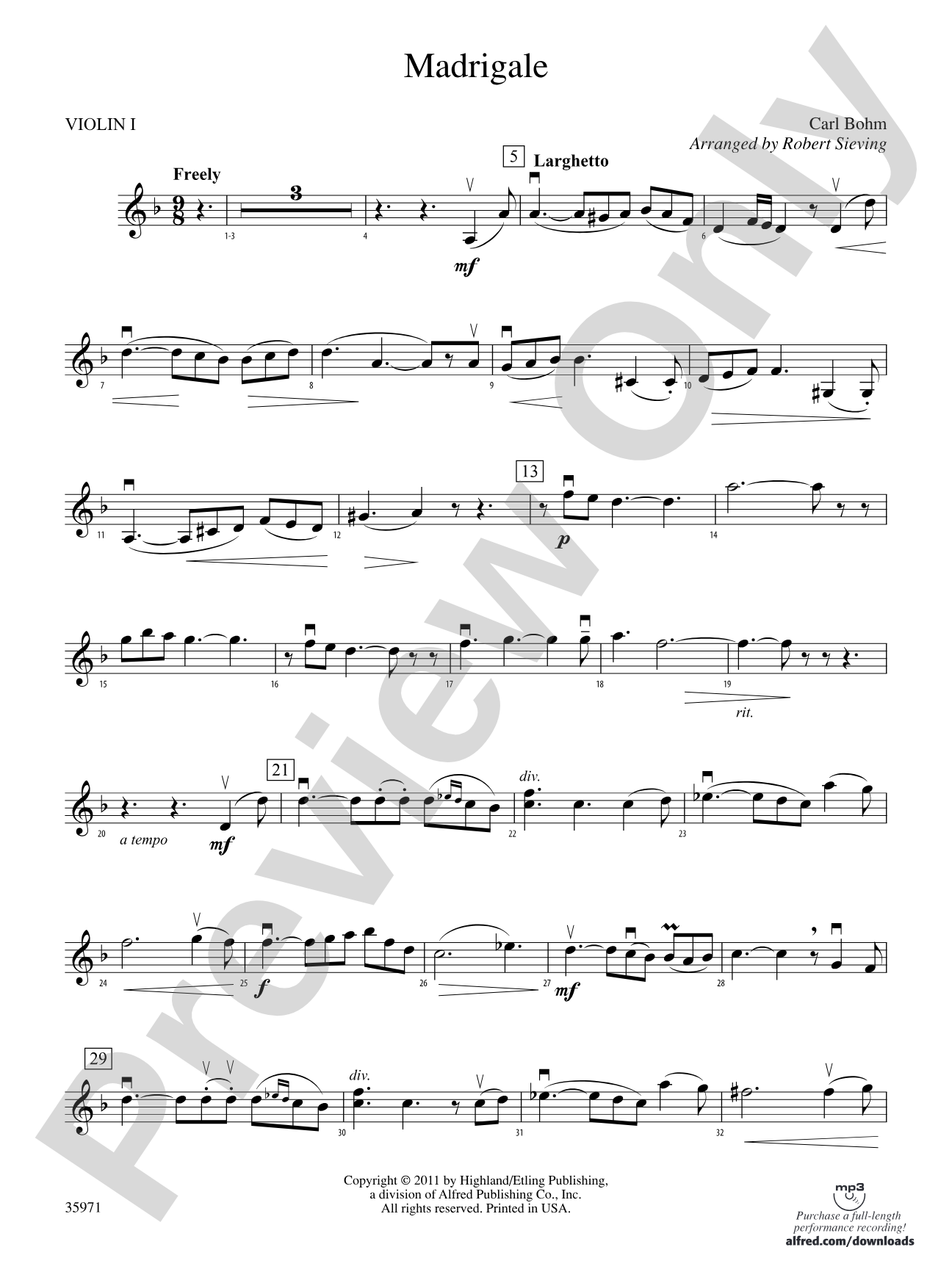 Madrigale: 1st Violin