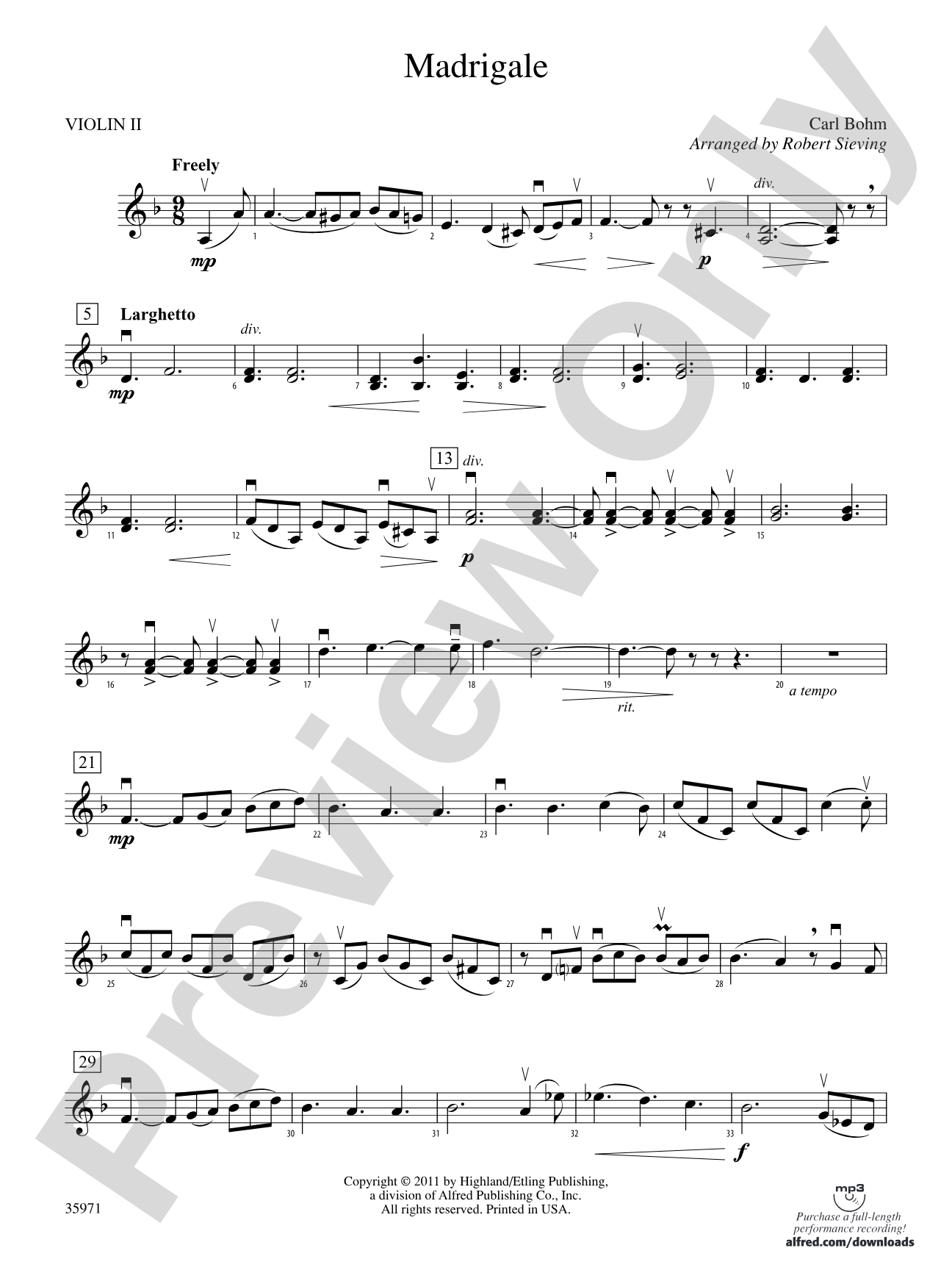 Madrigale: 2nd Violin