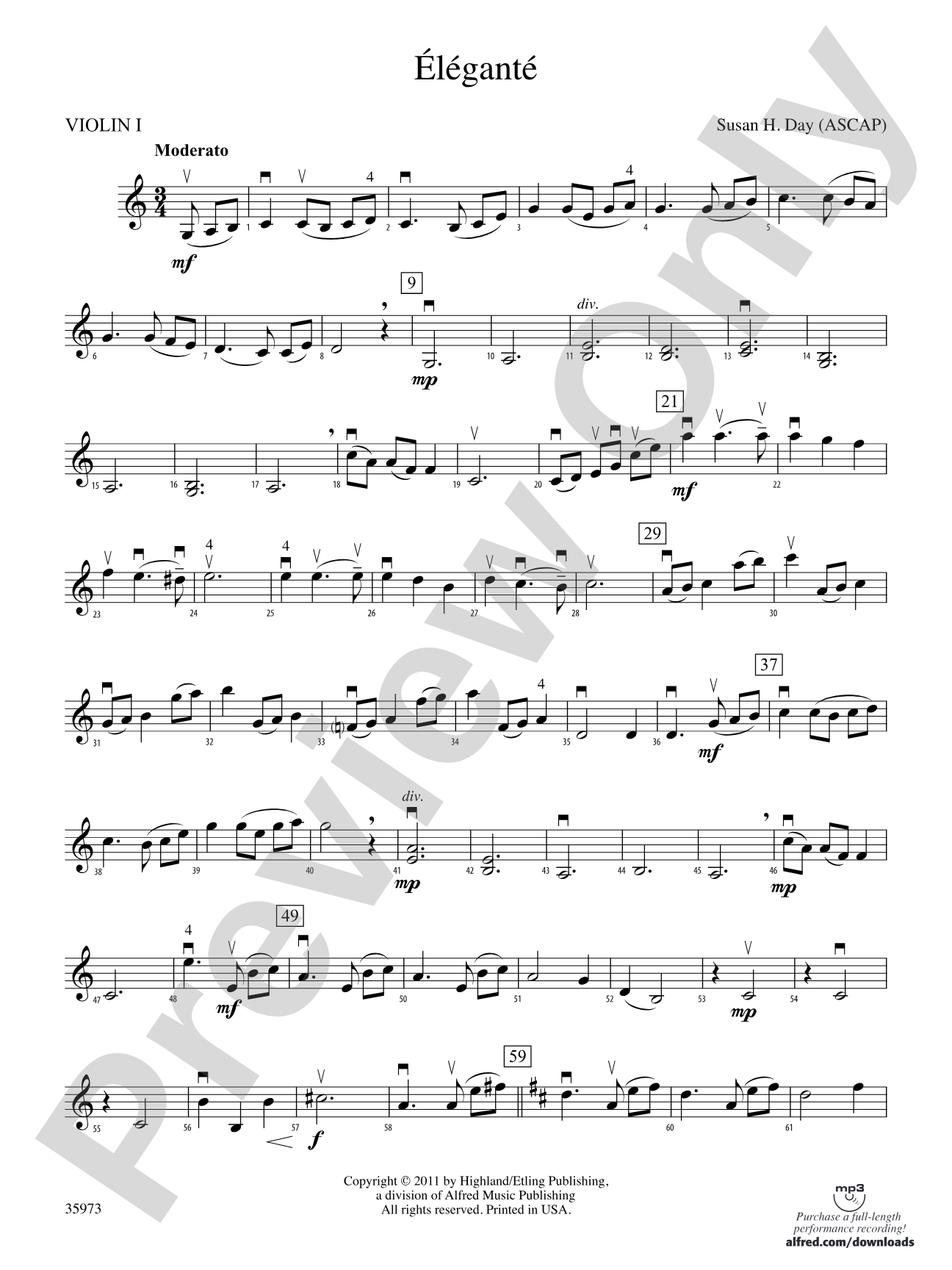 Éléganté: 1st Violin