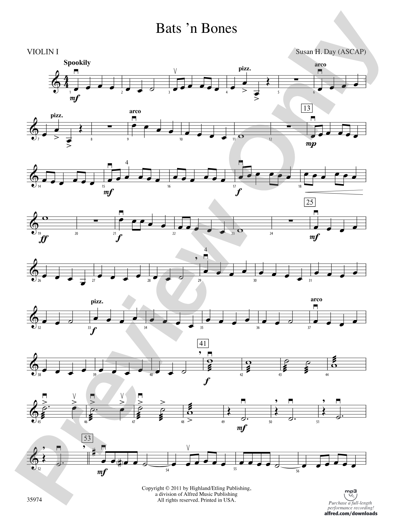 Bats 'n Bones: 1st Violin