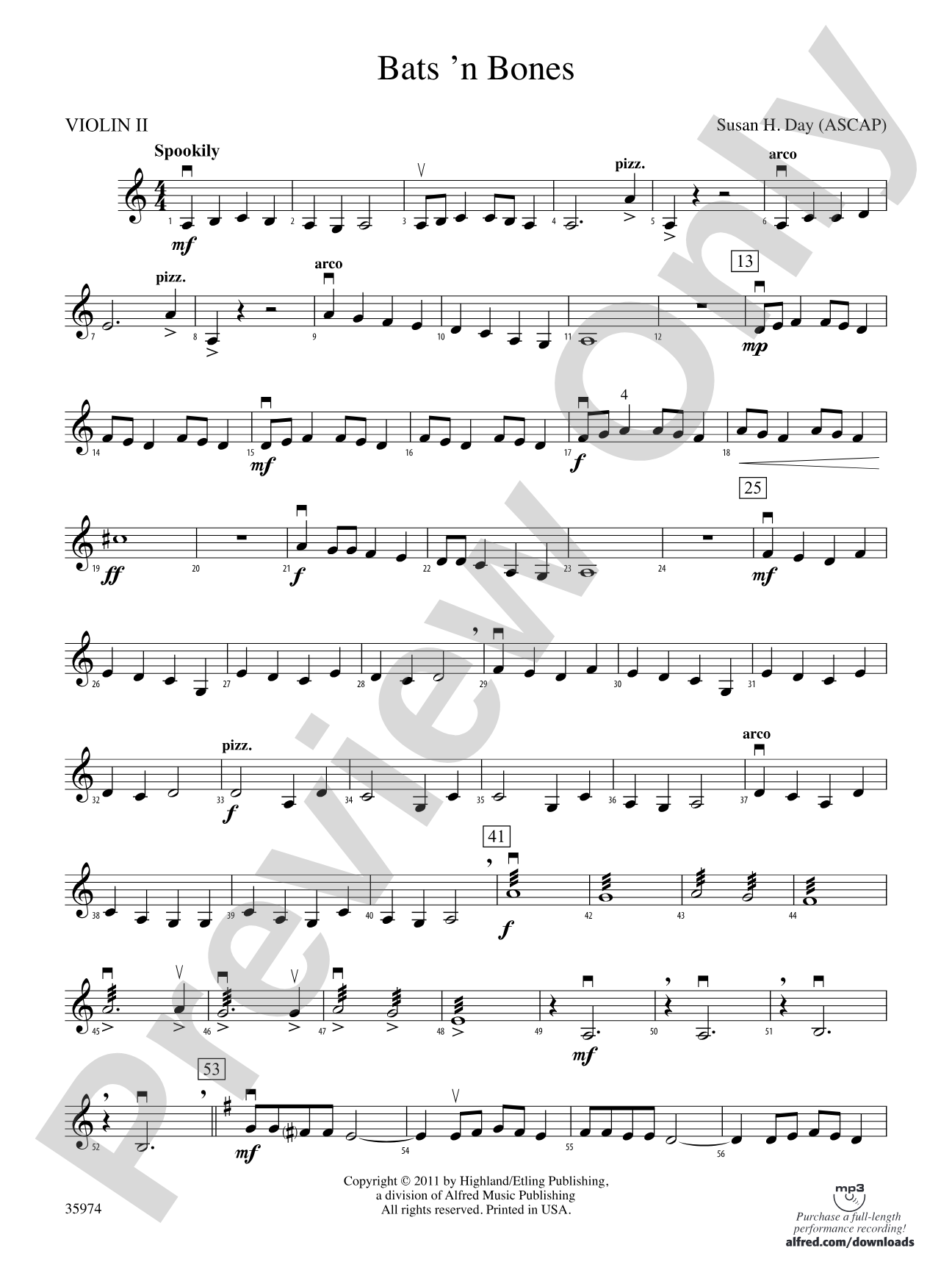 Bats 'n Bones: 2nd Violin