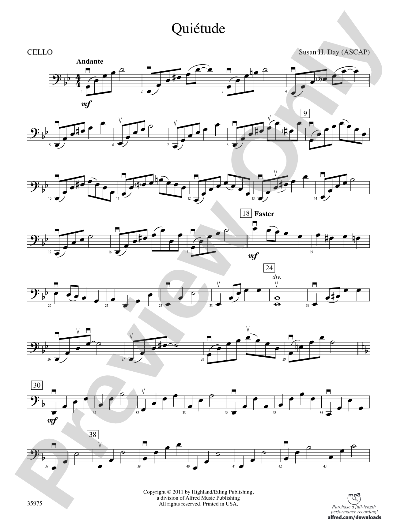 Quiétude: Cello