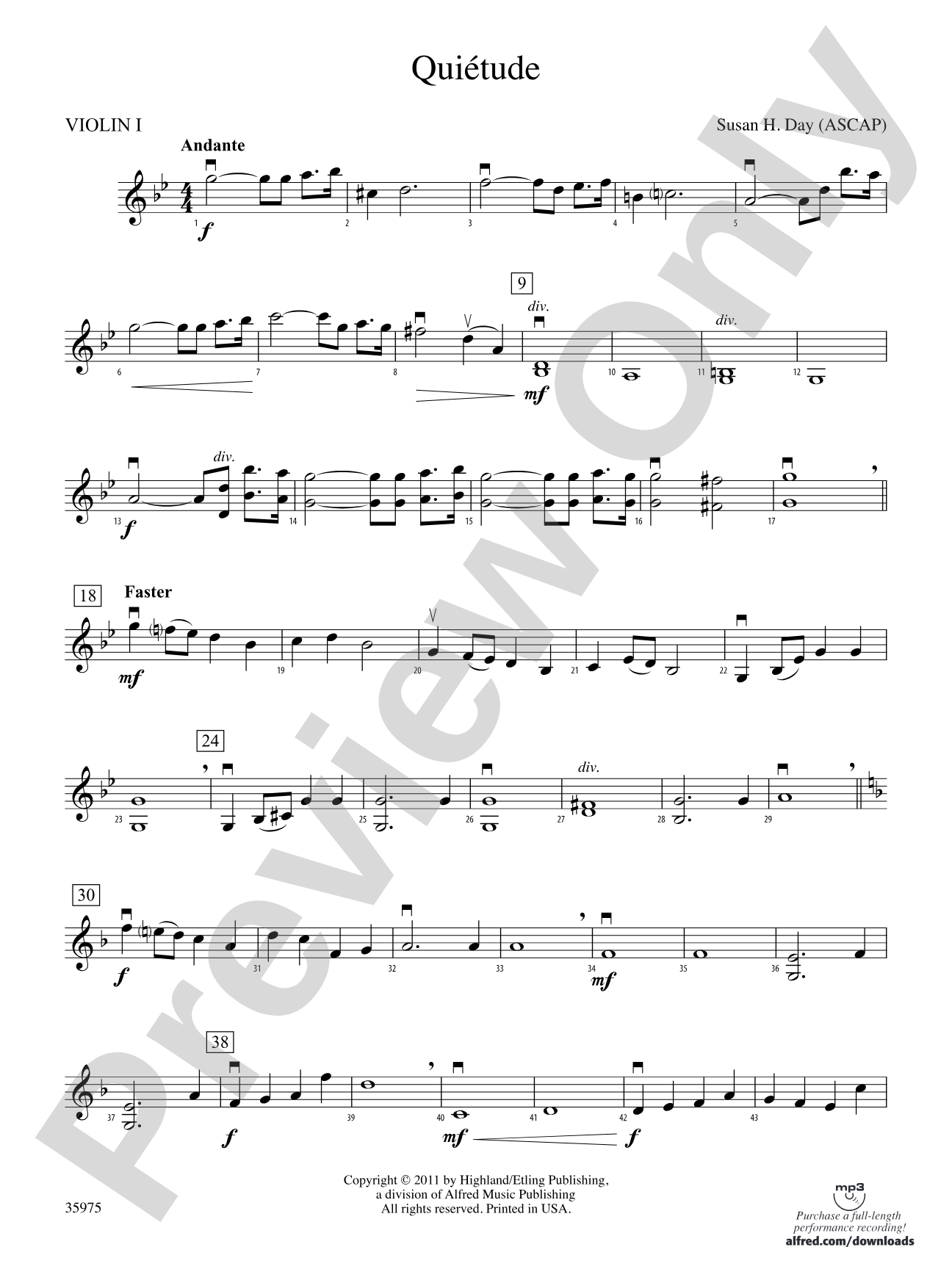 Quiétude: 1st Violin