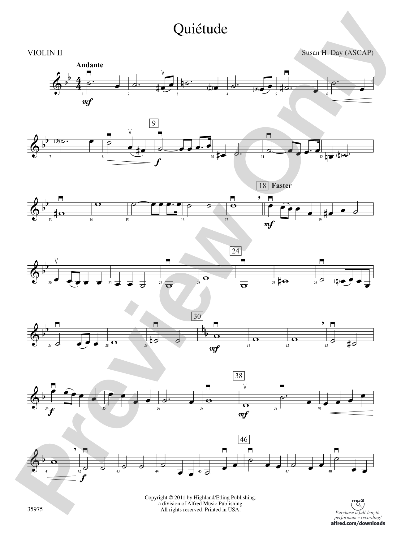Quiétude: 2nd Violin