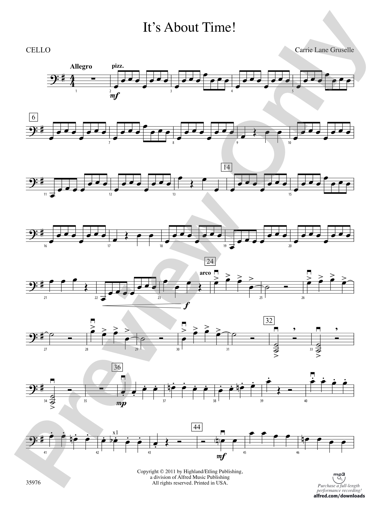 It's About Time!: Cello