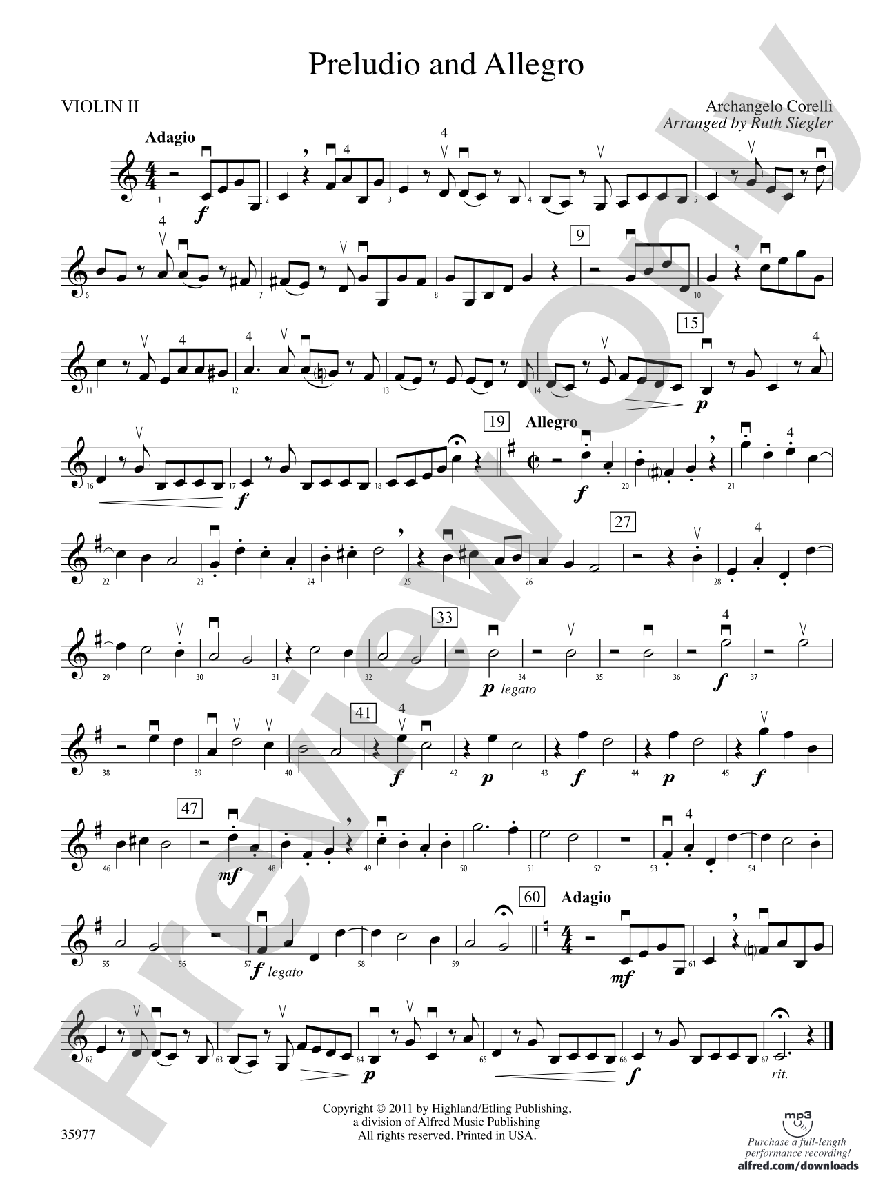 Preludio and Allegro: 2nd Violin
