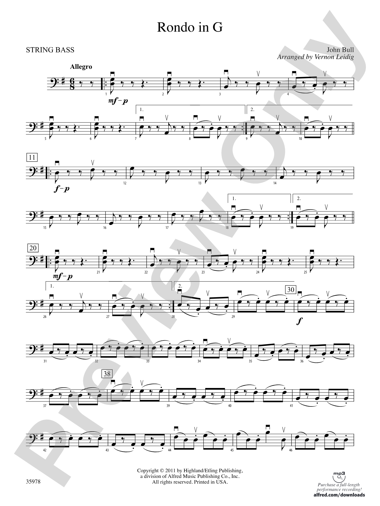 Rondo in G: String Bass