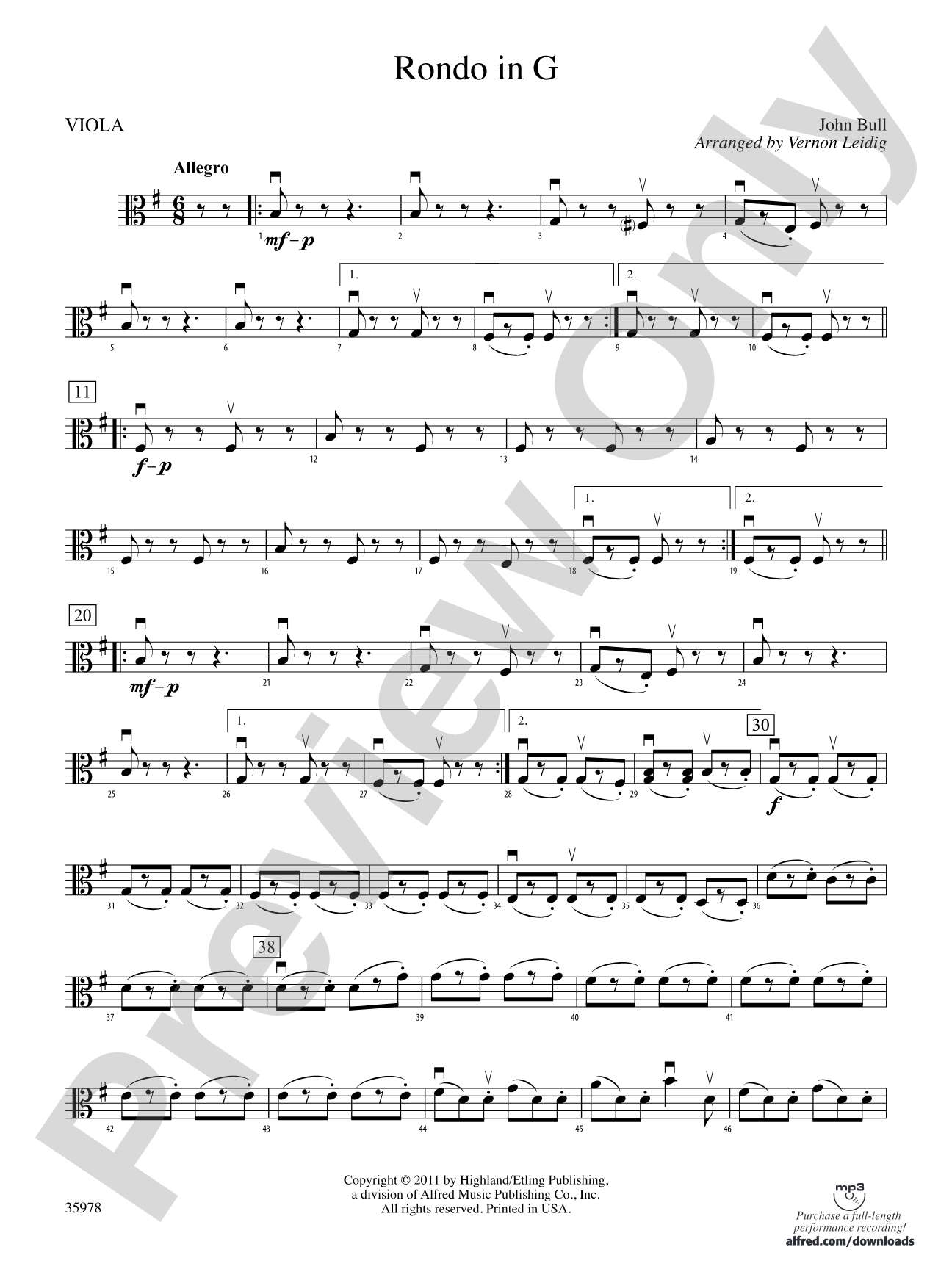 Rondo in G: Viola