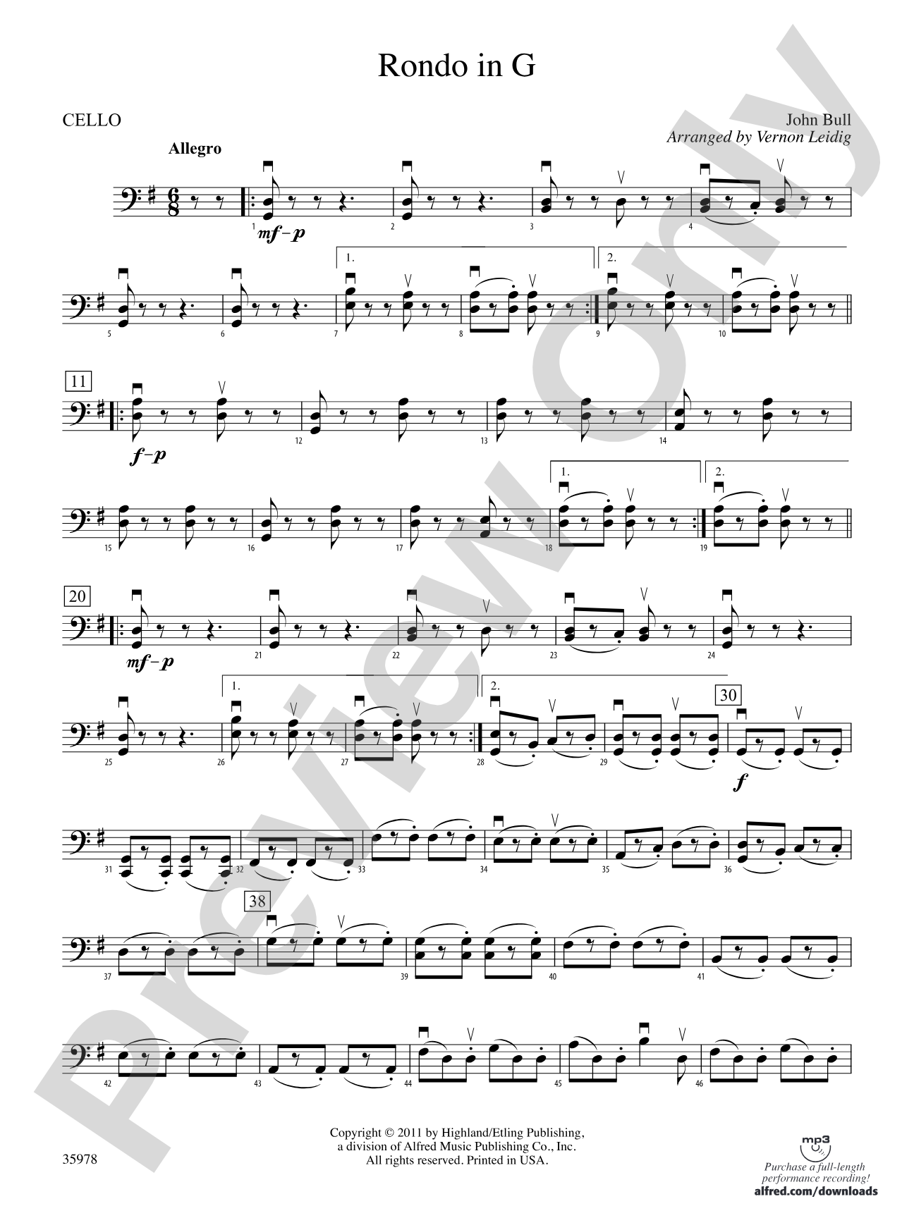 Rondo in G: Cello
