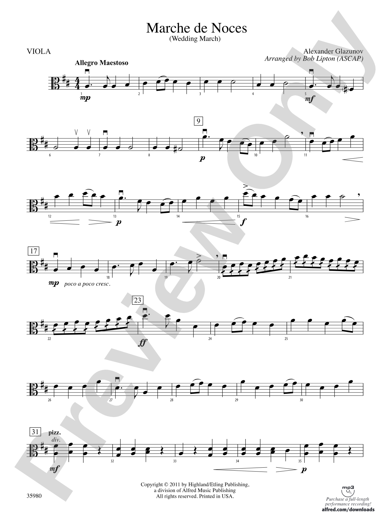 Marche de Noces: Viola