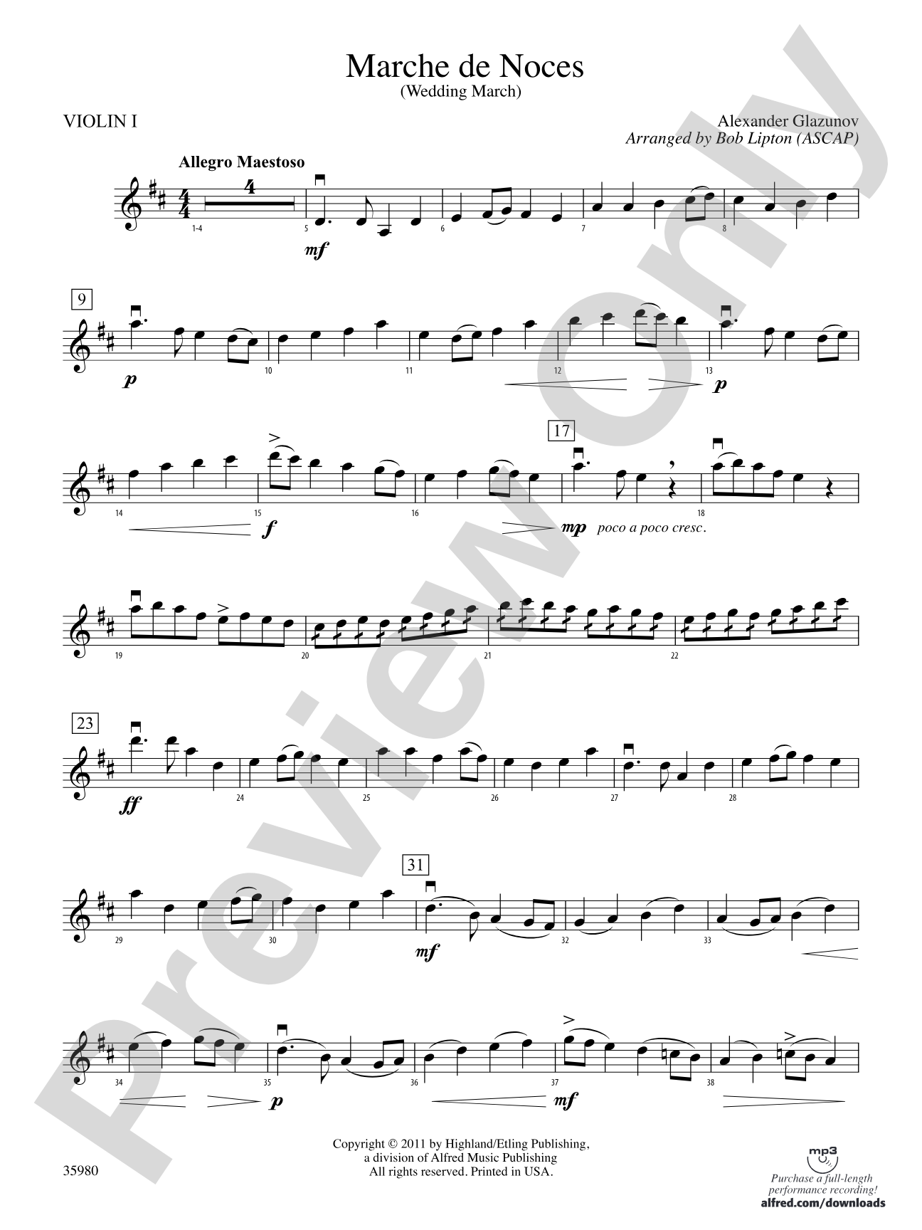 Marche de Noces: 1st Violin