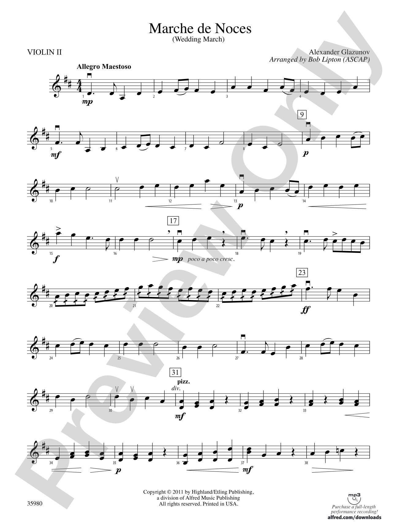 Marche de Noces: 2nd Violin