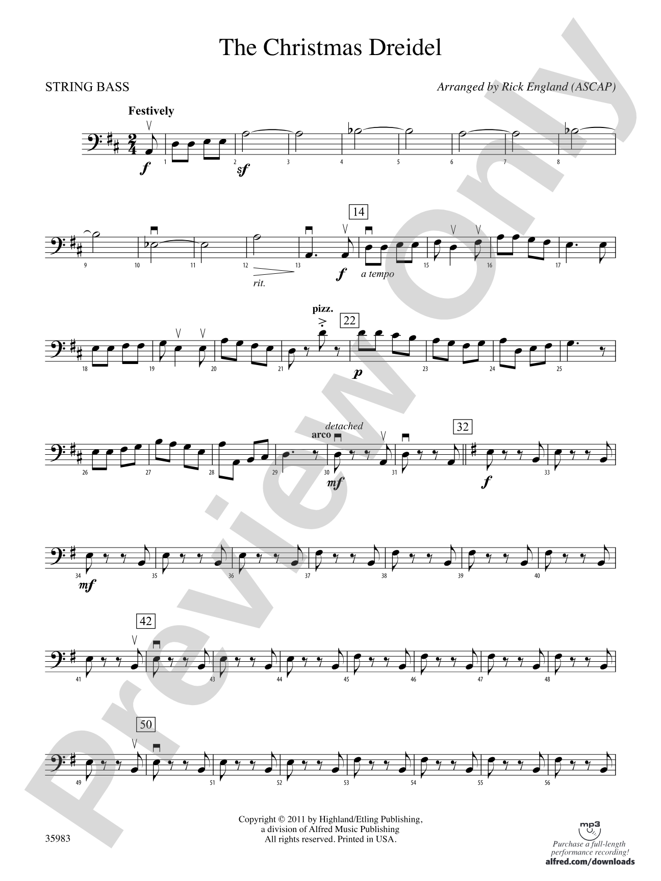 The Christmas Dreidel: String Bass