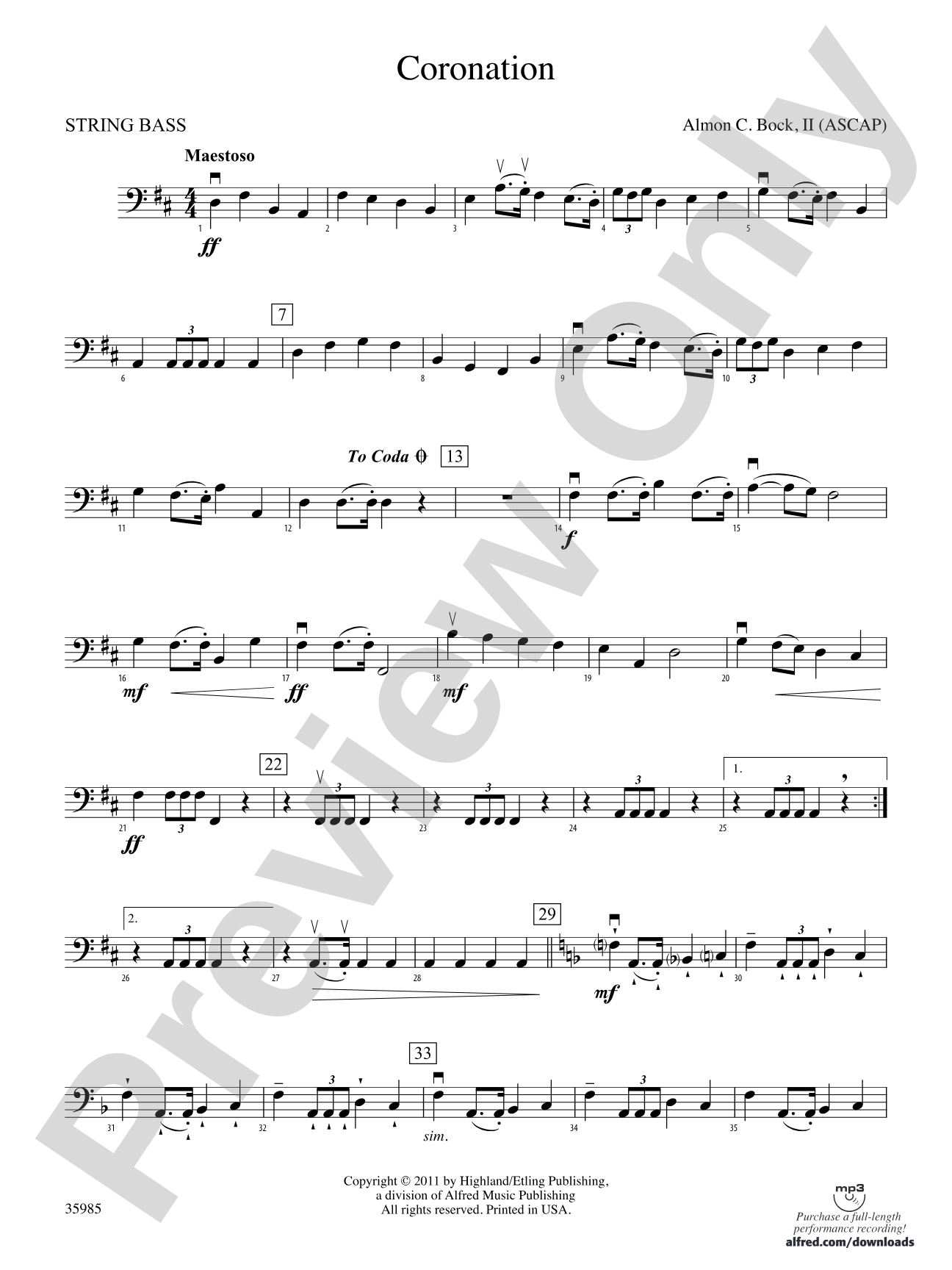 Coronation: String Bass
