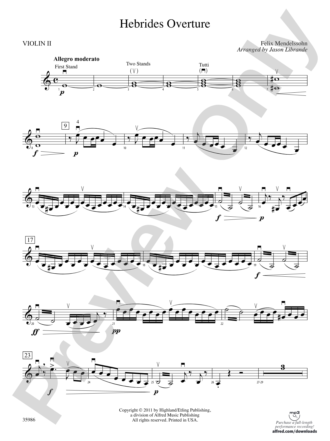 Hebrides Overture: 2nd Violin