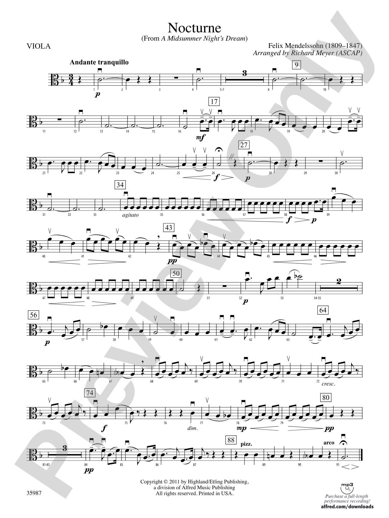 Nocturne (from A Midsummer Night's Dream): Viola