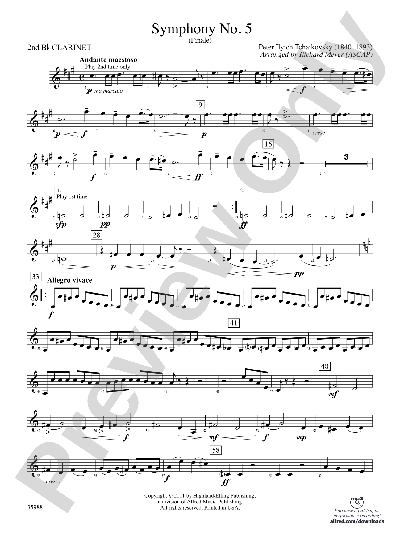 Symphony No. 5: 2nd B-flat Clarinet