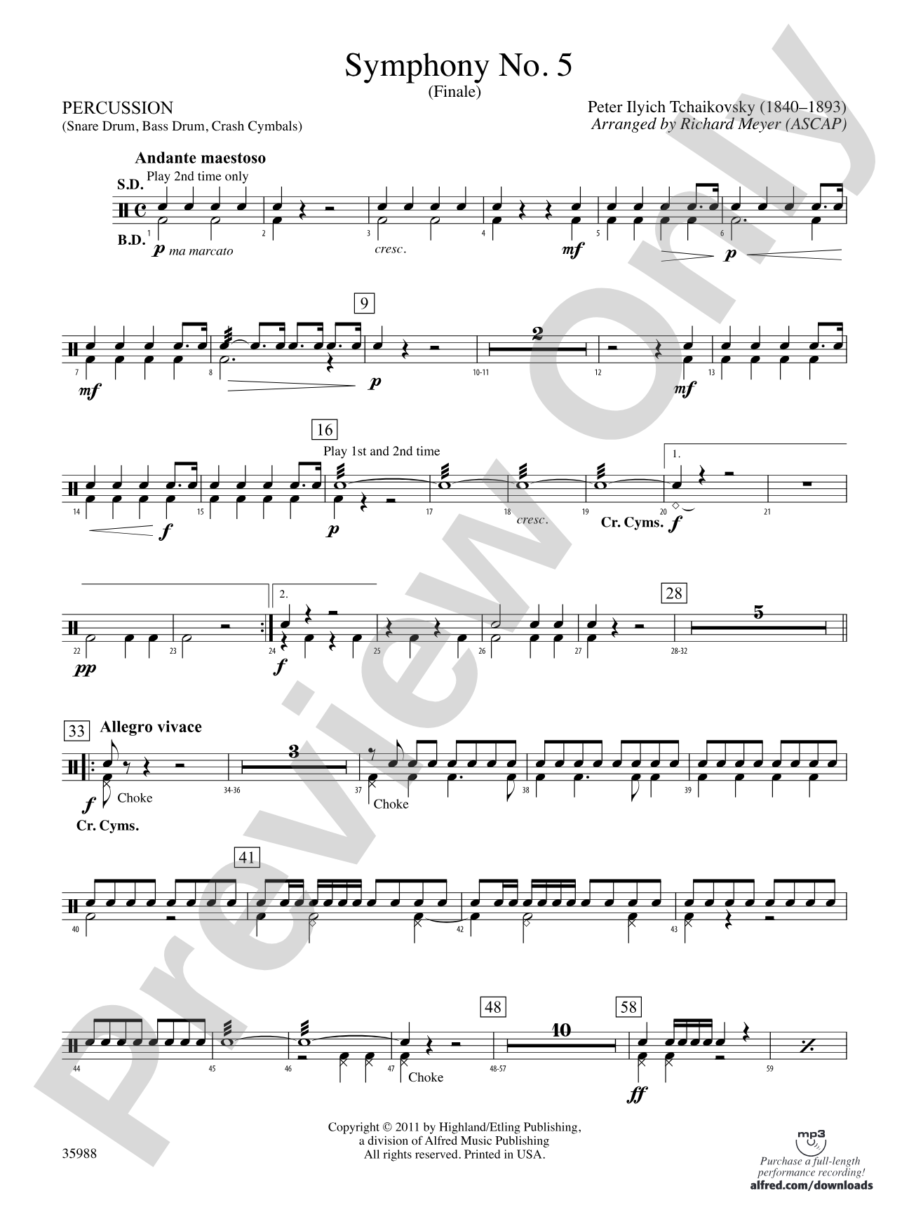 Symphony No. 5: 1st Percussion