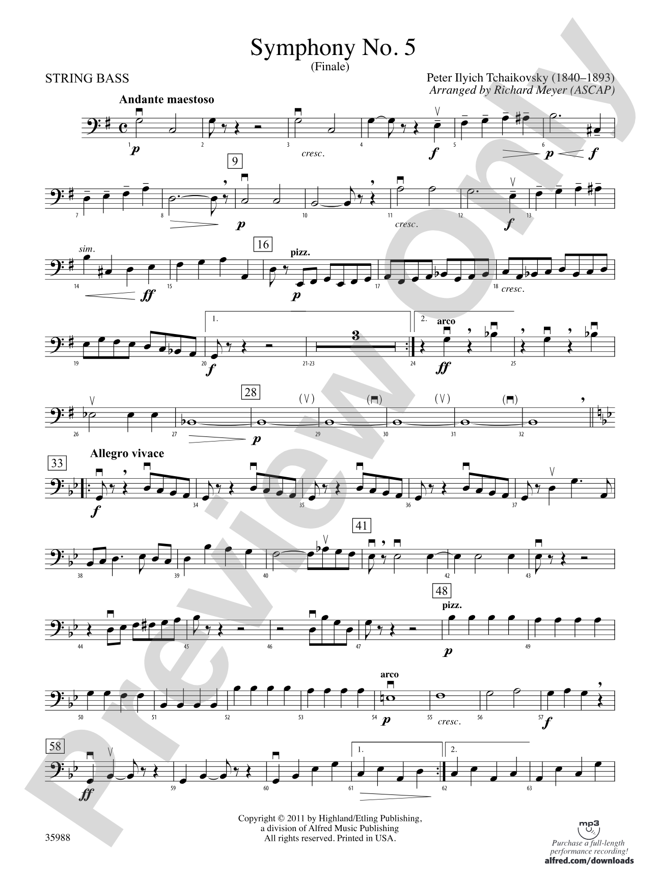 Symphony No. 5: String Bass