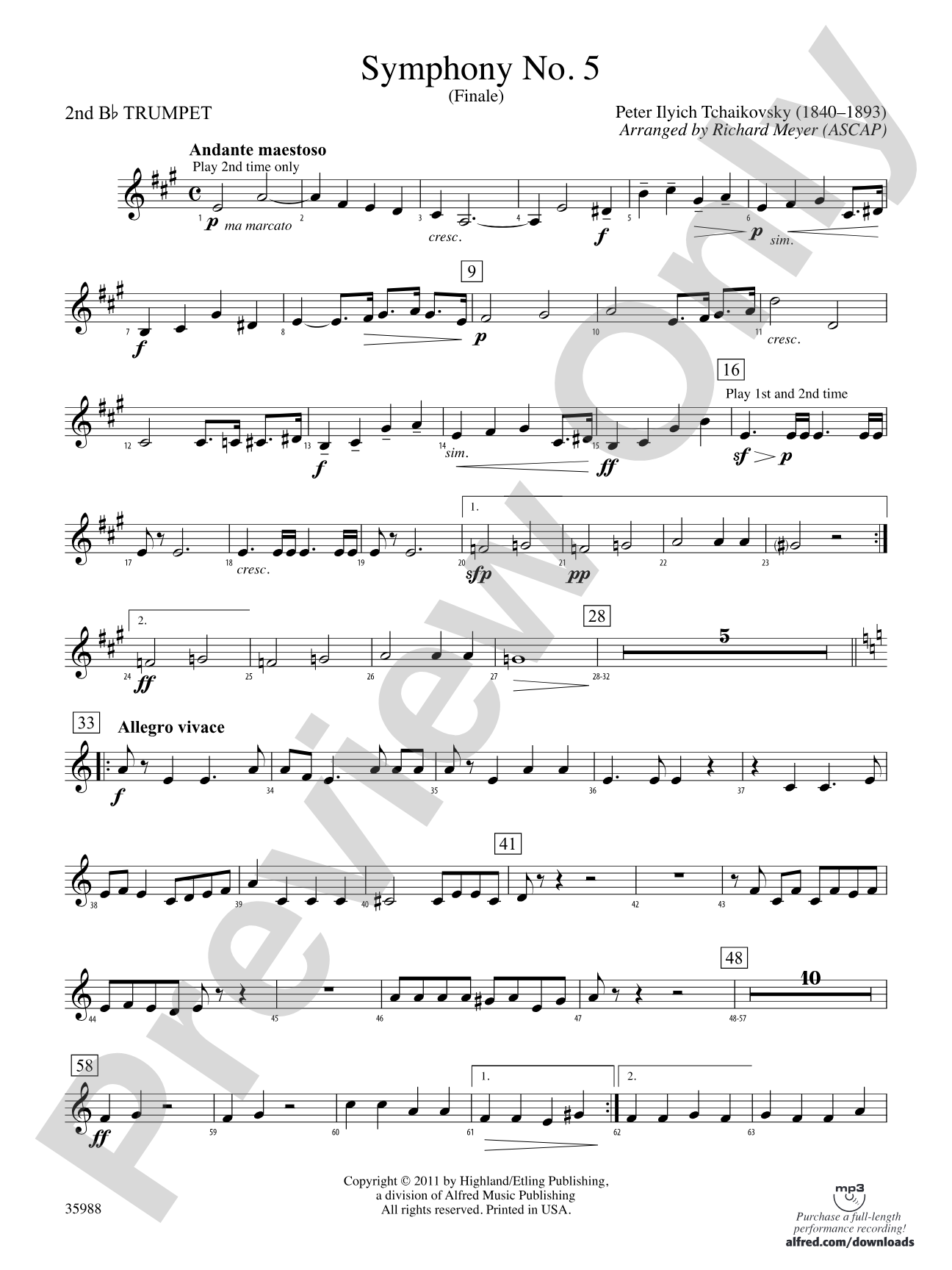 Symphony No. 5: 2nd B-flat Trumpet
