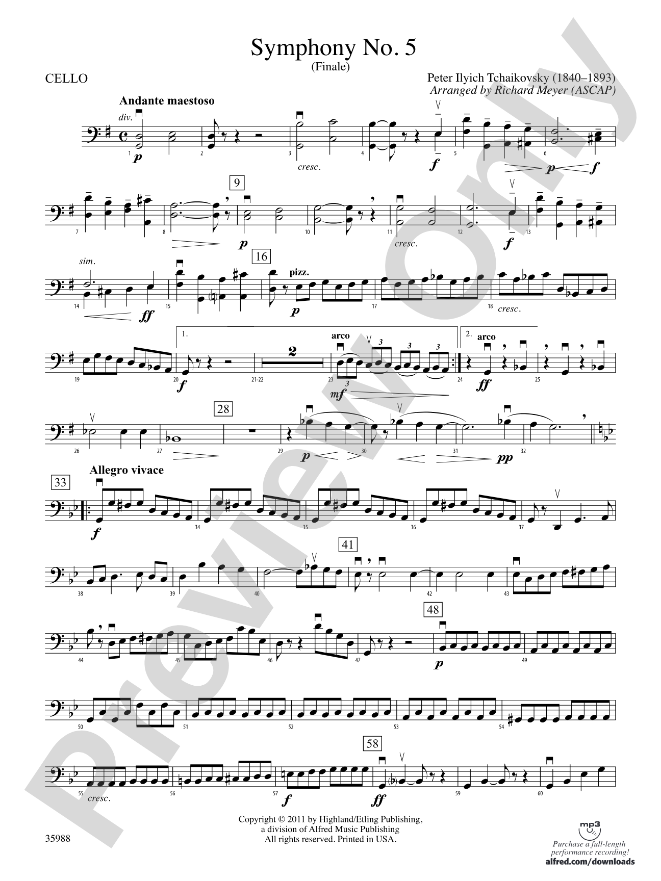 Symphony No. 5: Cello