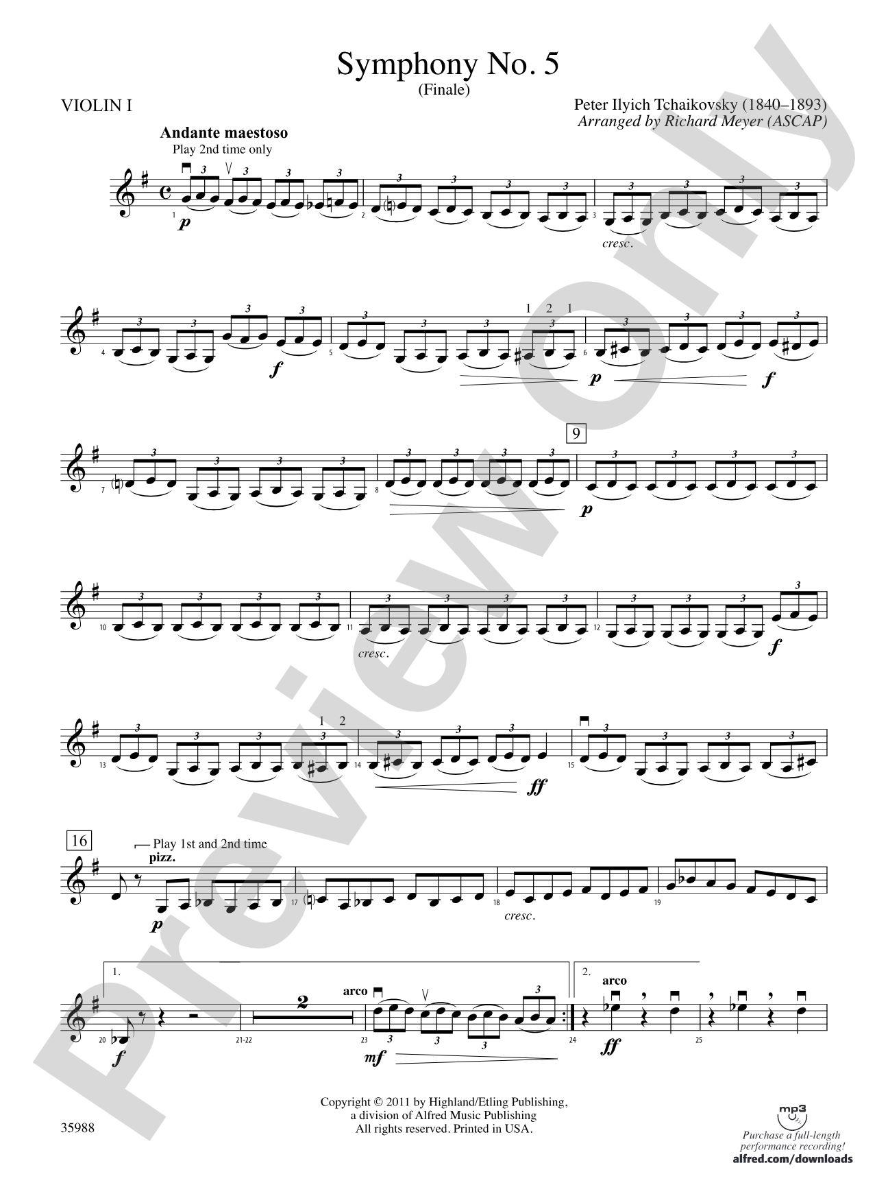 Symphony No. 5: 1st Violin