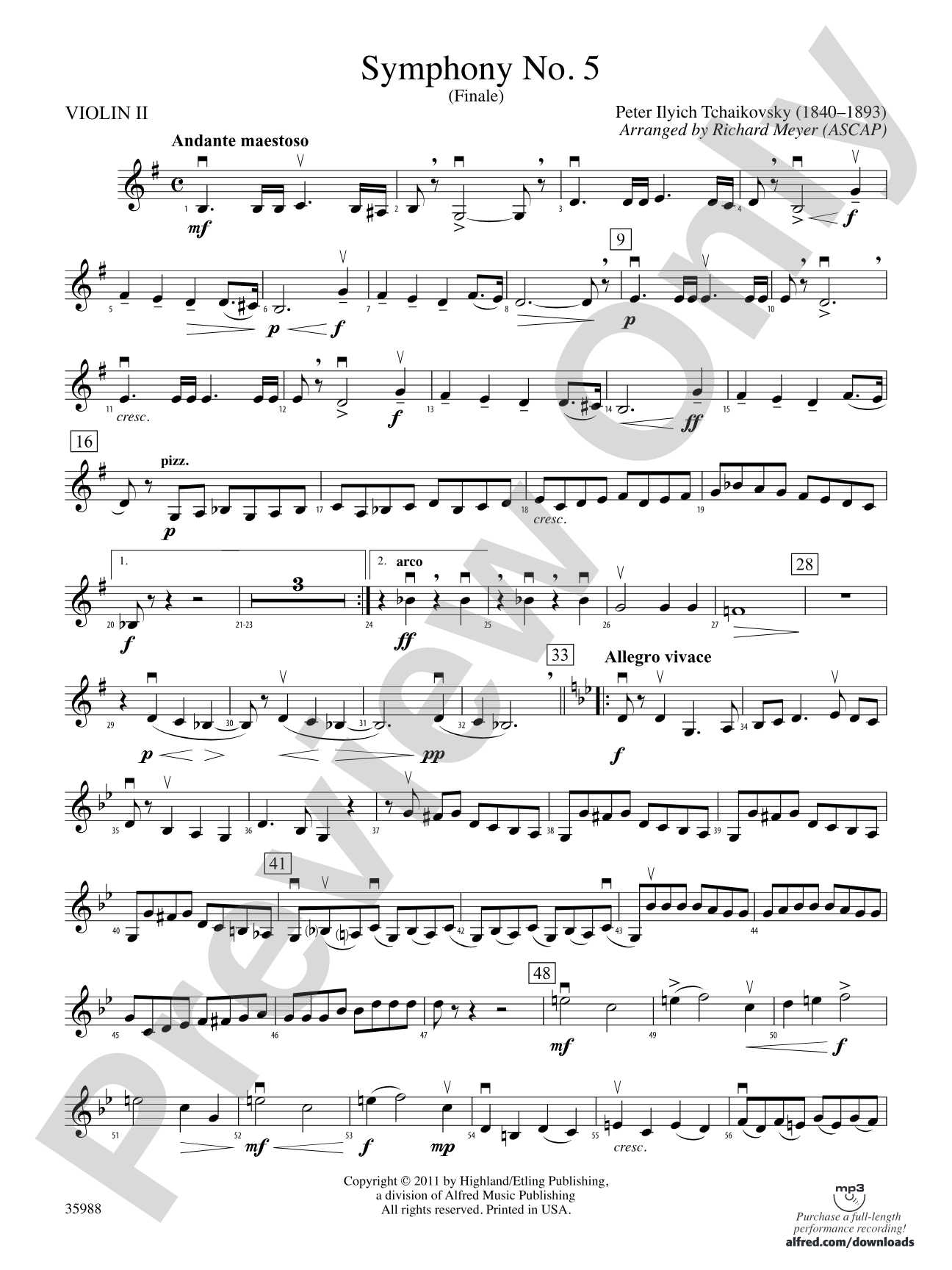 Symphony No. 5: 2nd Violin