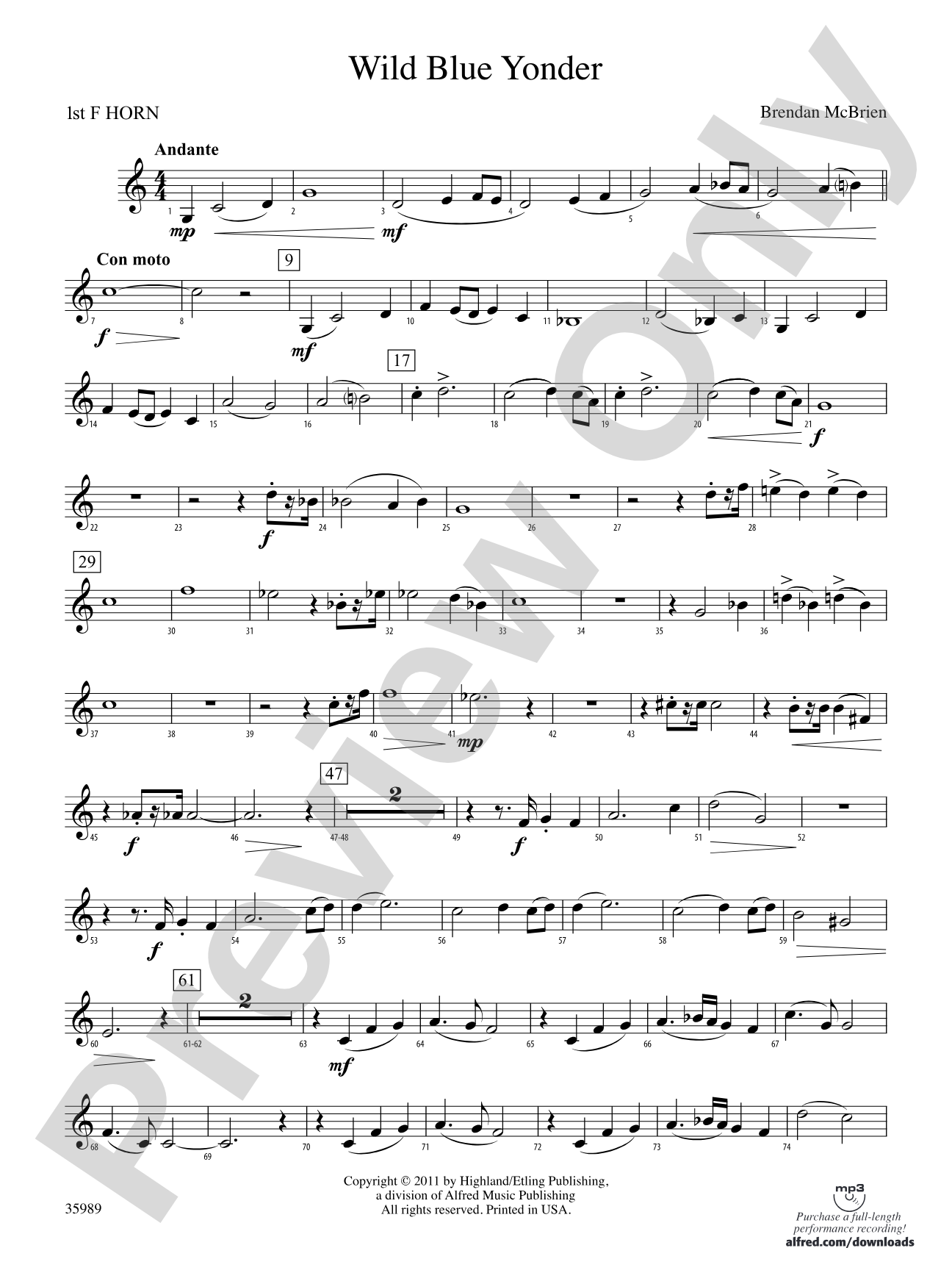Wild Blue Yonder: 1st F Horn