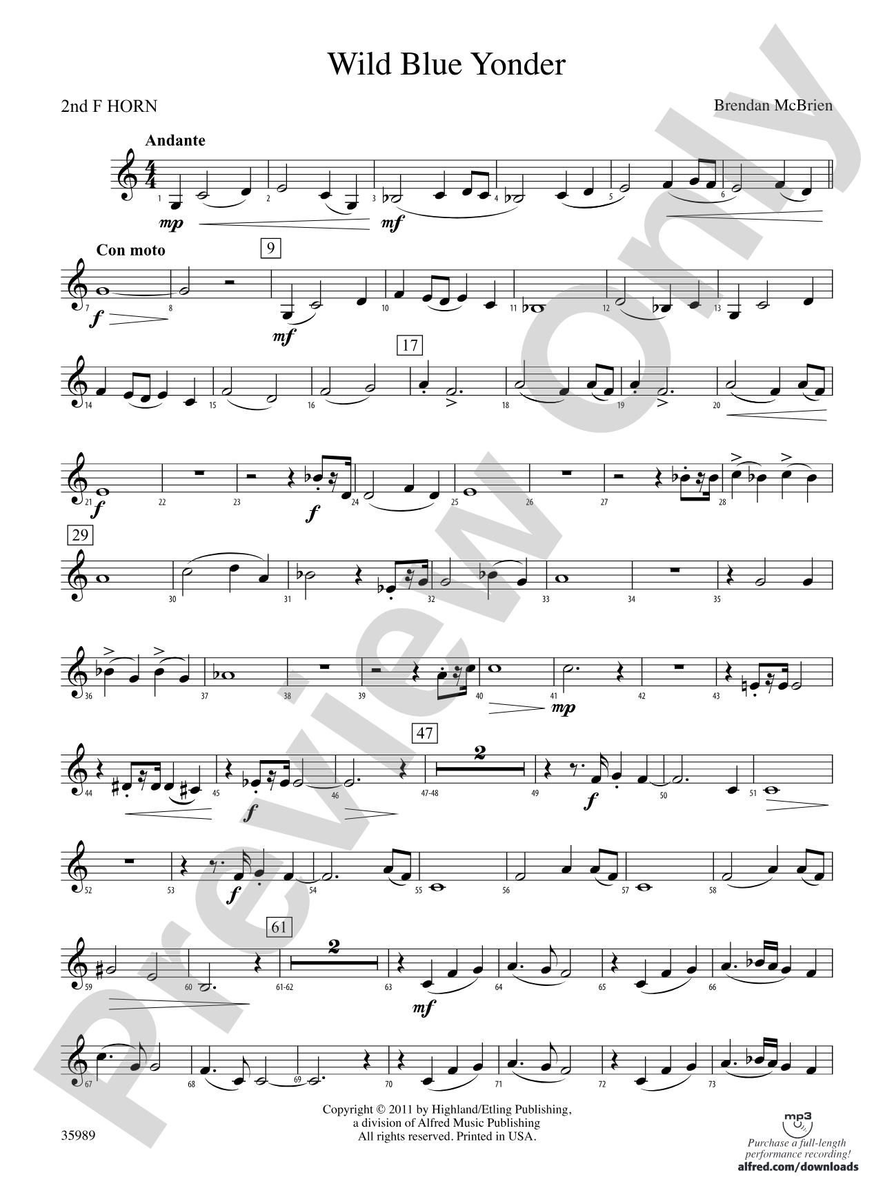 Wild Blue Yonder: 2nd F Horn