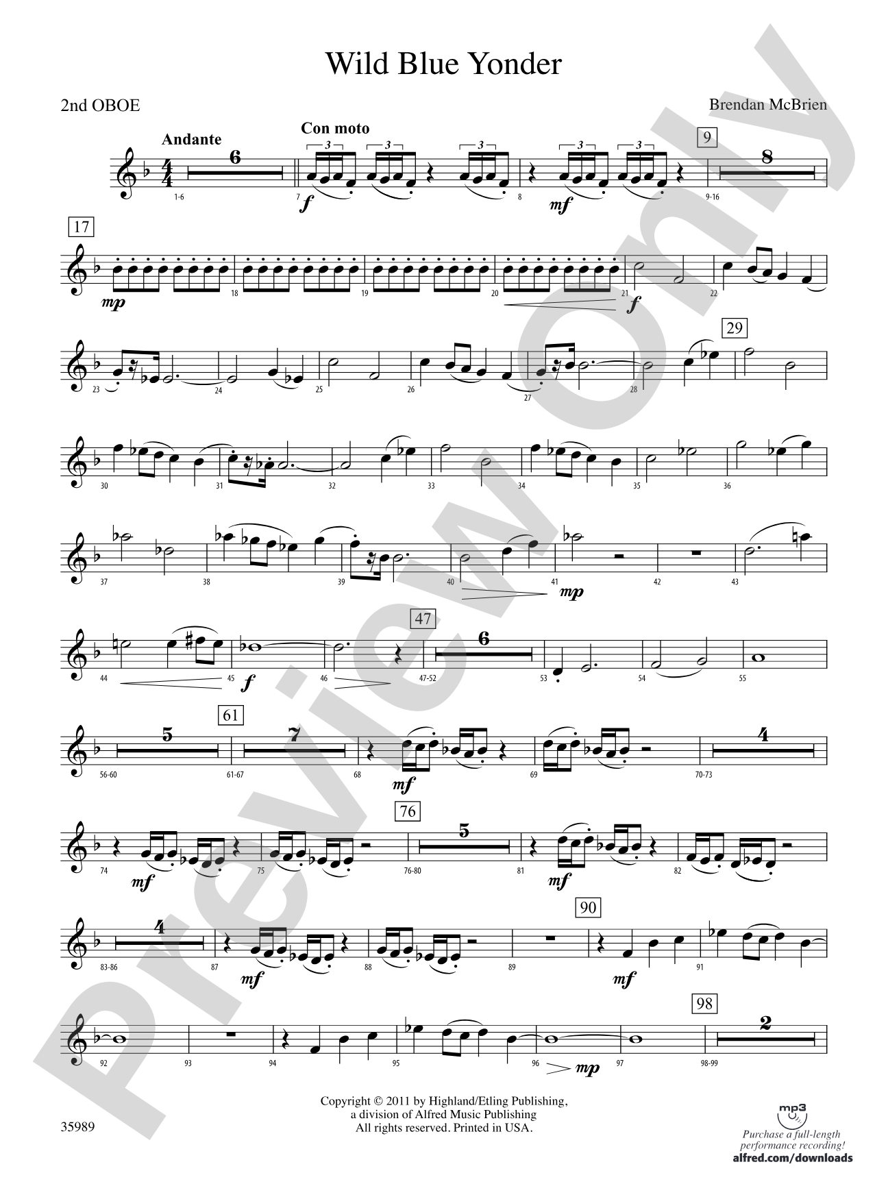 Wild Blue Yonder: 2nd Oboe