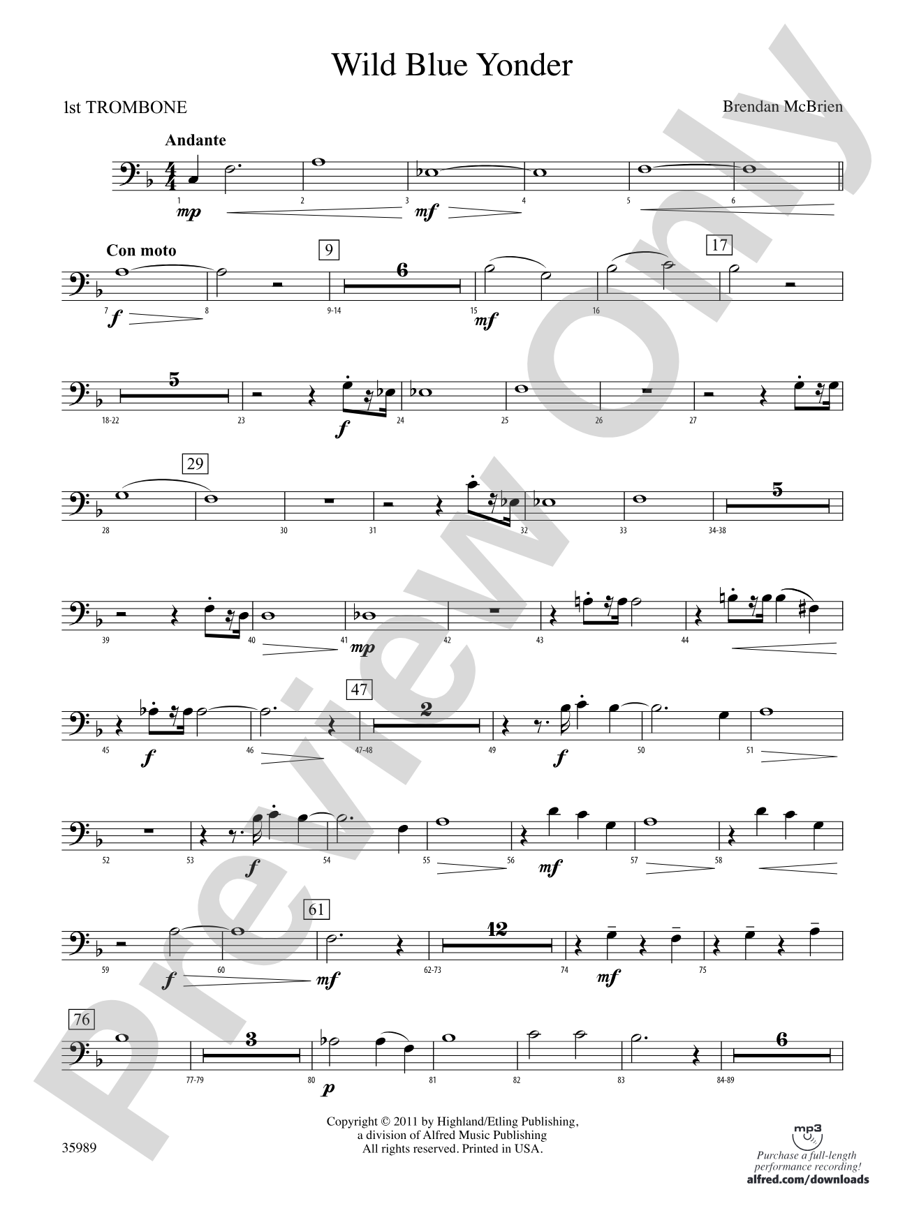 Wild Blue Yonder: 1st Trombone