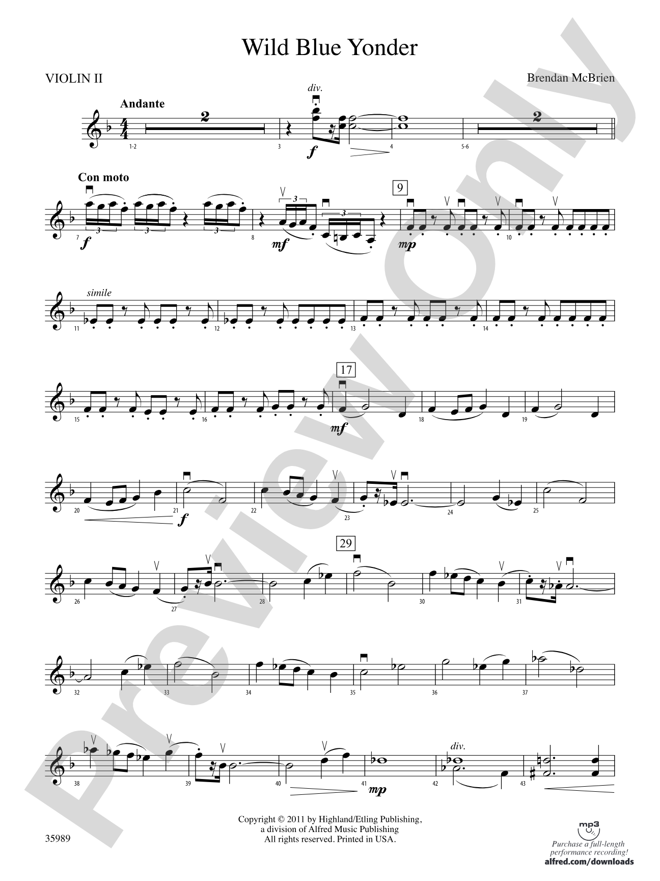 Wild Blue Yonder: 2nd Violin