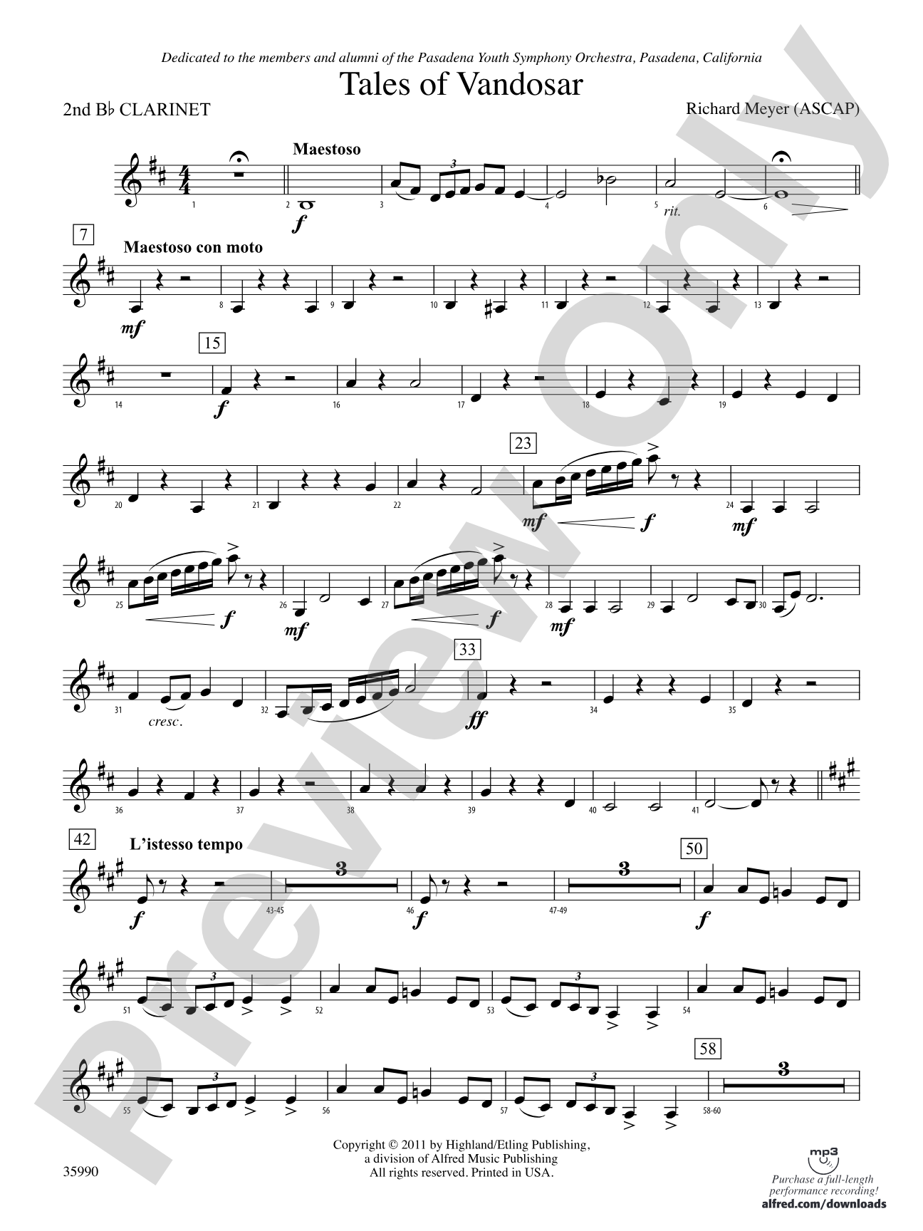 Tales of Vandosar: 2nd B-flat Clarinet